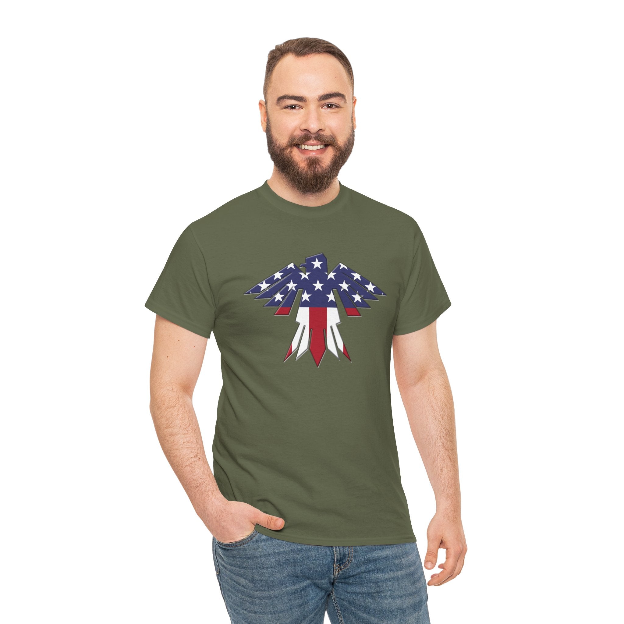 Patriotic Eagle USA Flag Unisex Heavy Cotton Tee