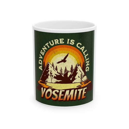 Yosemite National Park Retro Graphic Novelty Ceramic Coffee Mug