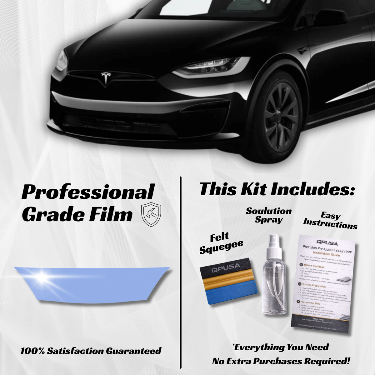 Tesla Model X (2021+) Partial Hood PPF Protection Kit - Pre-Cut