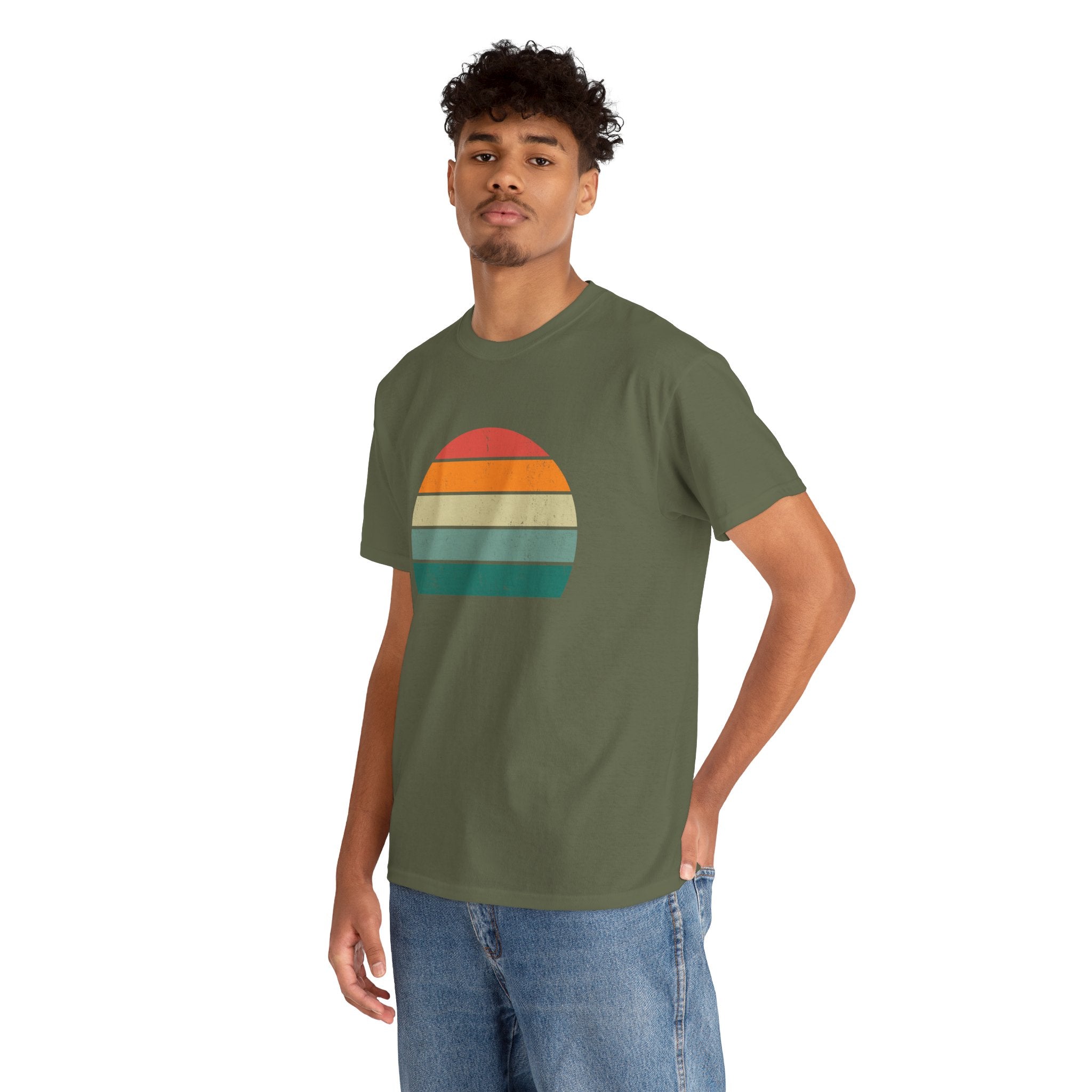 Retro Distressed Sunset Unisex Graphic Novelty Shirt Tee