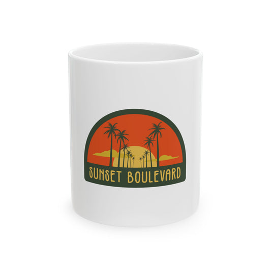 Sunset Boulevard Outdoor Camping Retro Graphic Novelty Ceramic Coffee Mug