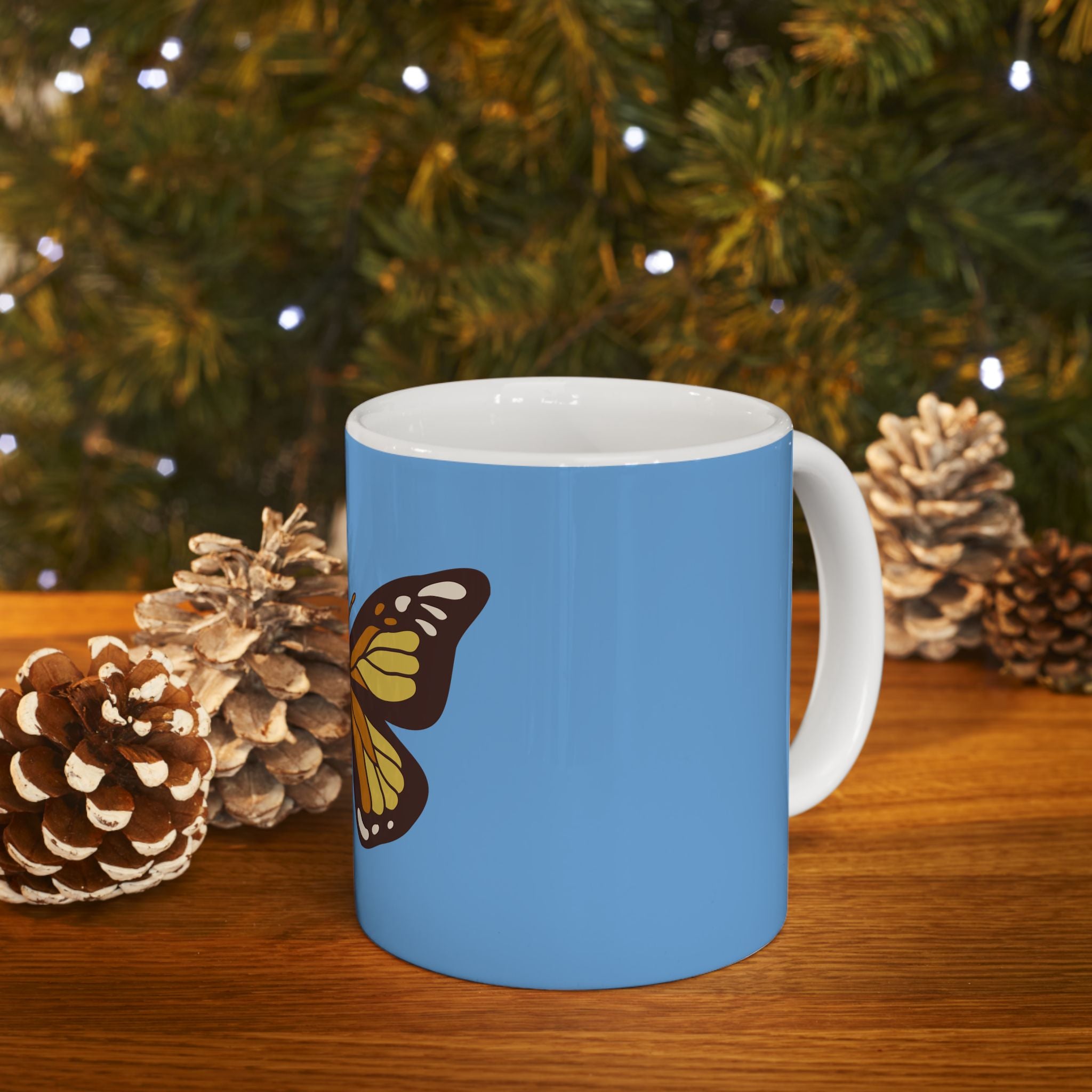 Cute Retro Vintage Boho Butterfly Ceramic Coffee Mug