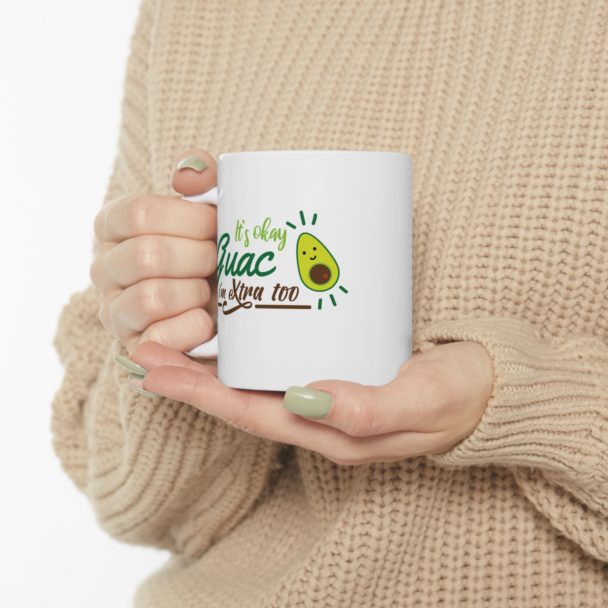 Funny Avocado Novelty Graphic Ceramic Coffee Mug