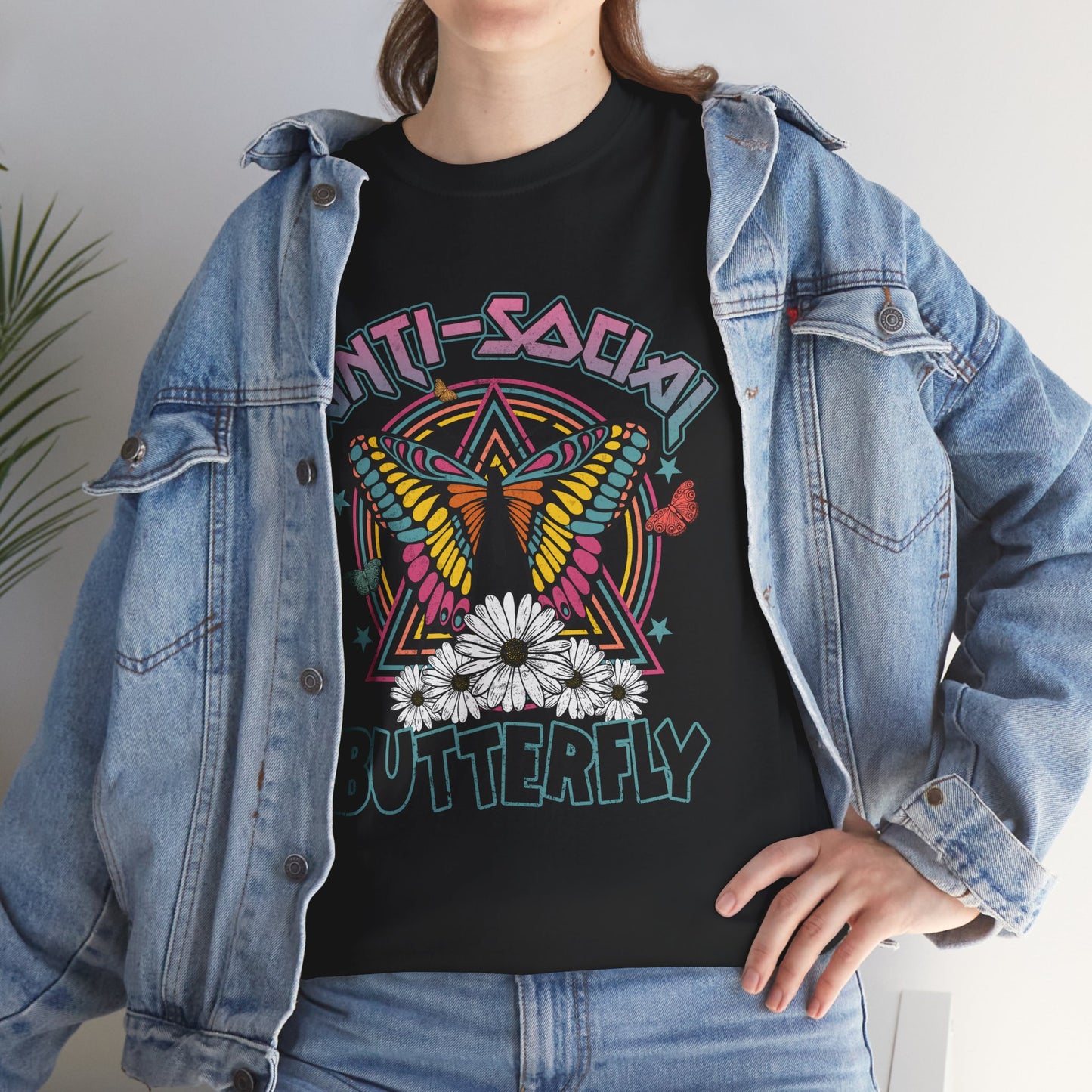 Anti Social Butterfly Cute Women's Fashion Tee T-Shirt