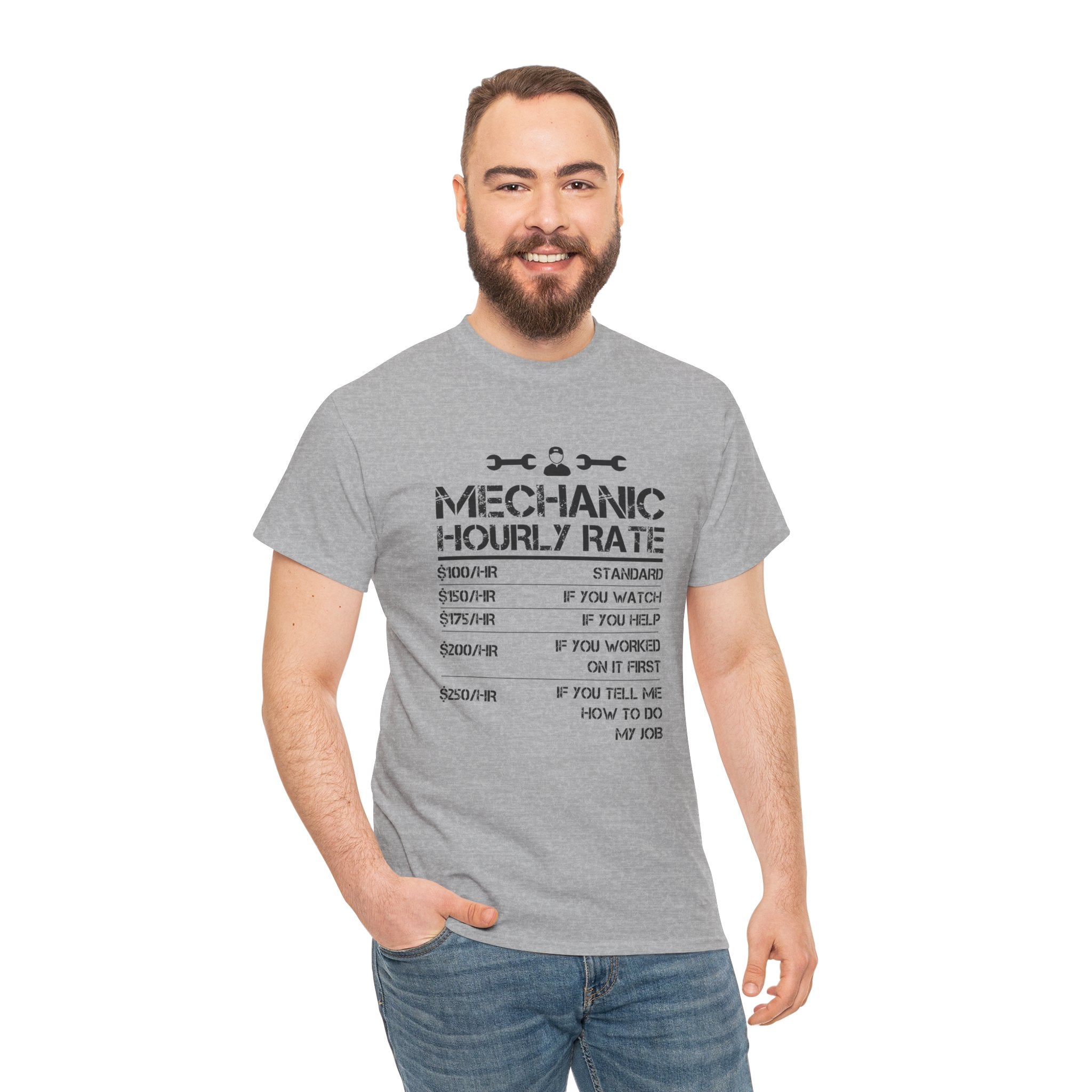 Mechanic Hourly Rate Meme Funny Auto Unisex Mens T-Shirt