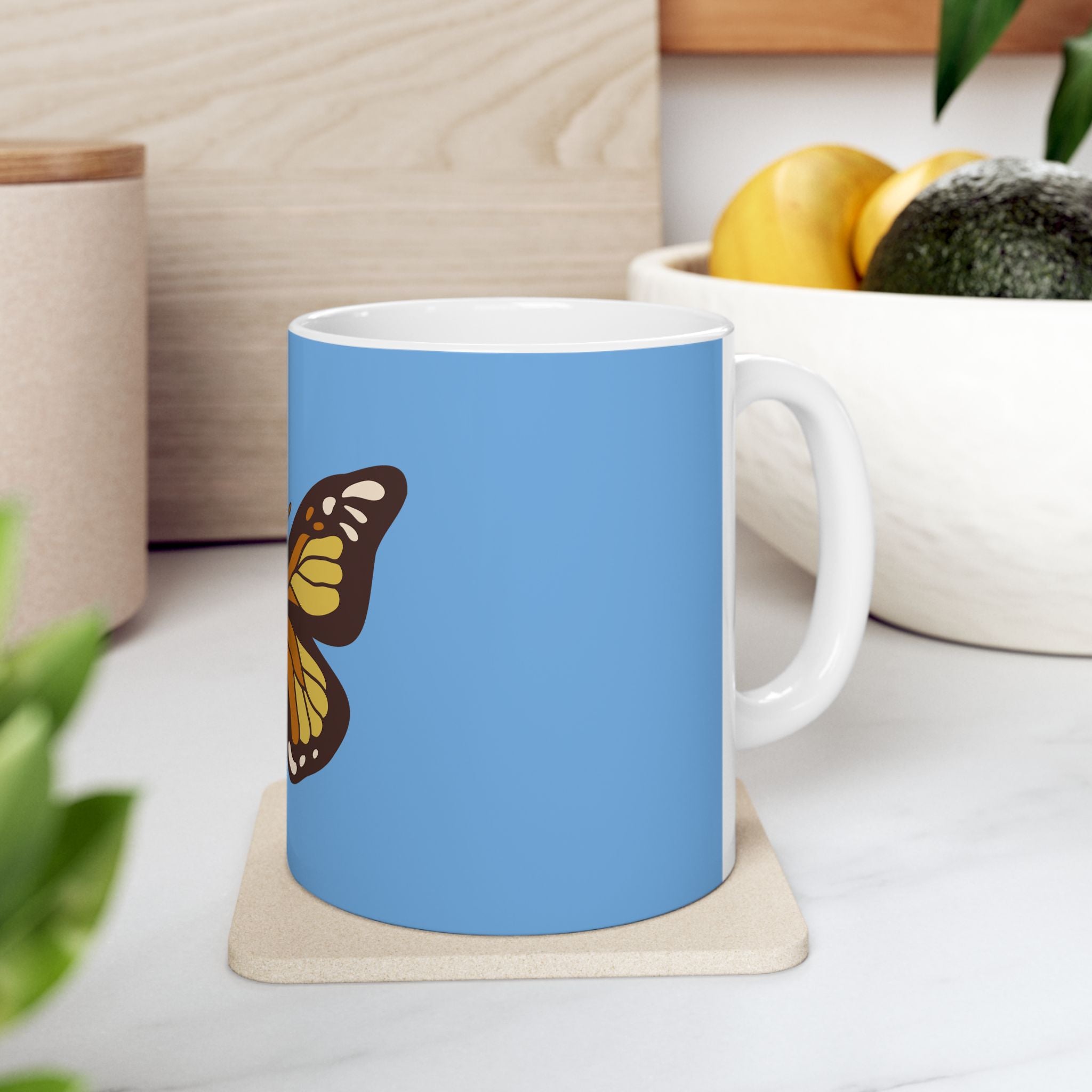 Cute Retro Vintage Boho Butterfly Ceramic Coffee Mug