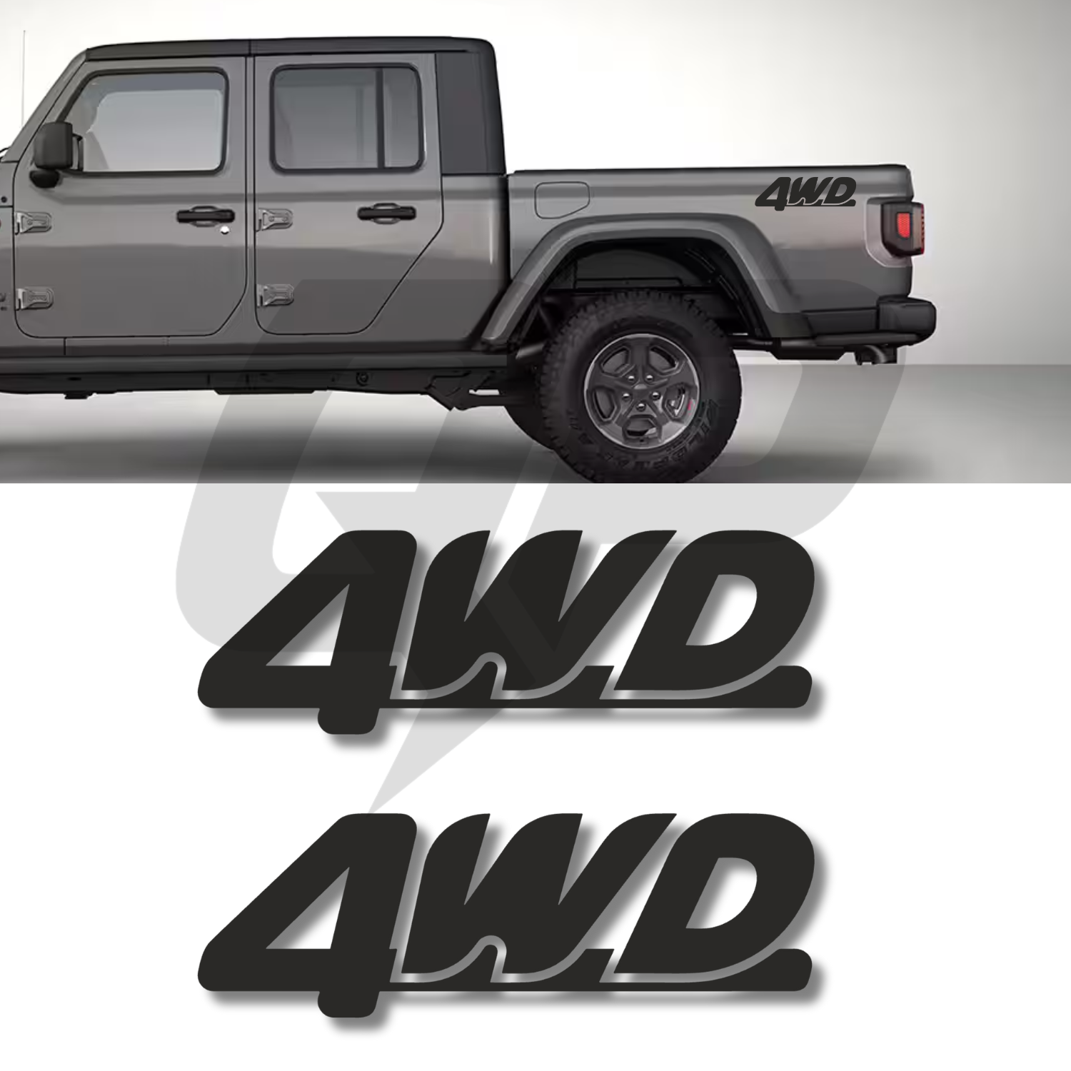 Jeep Gladiator Side Rear Fender 4x4 Decal Kits - Set of 2