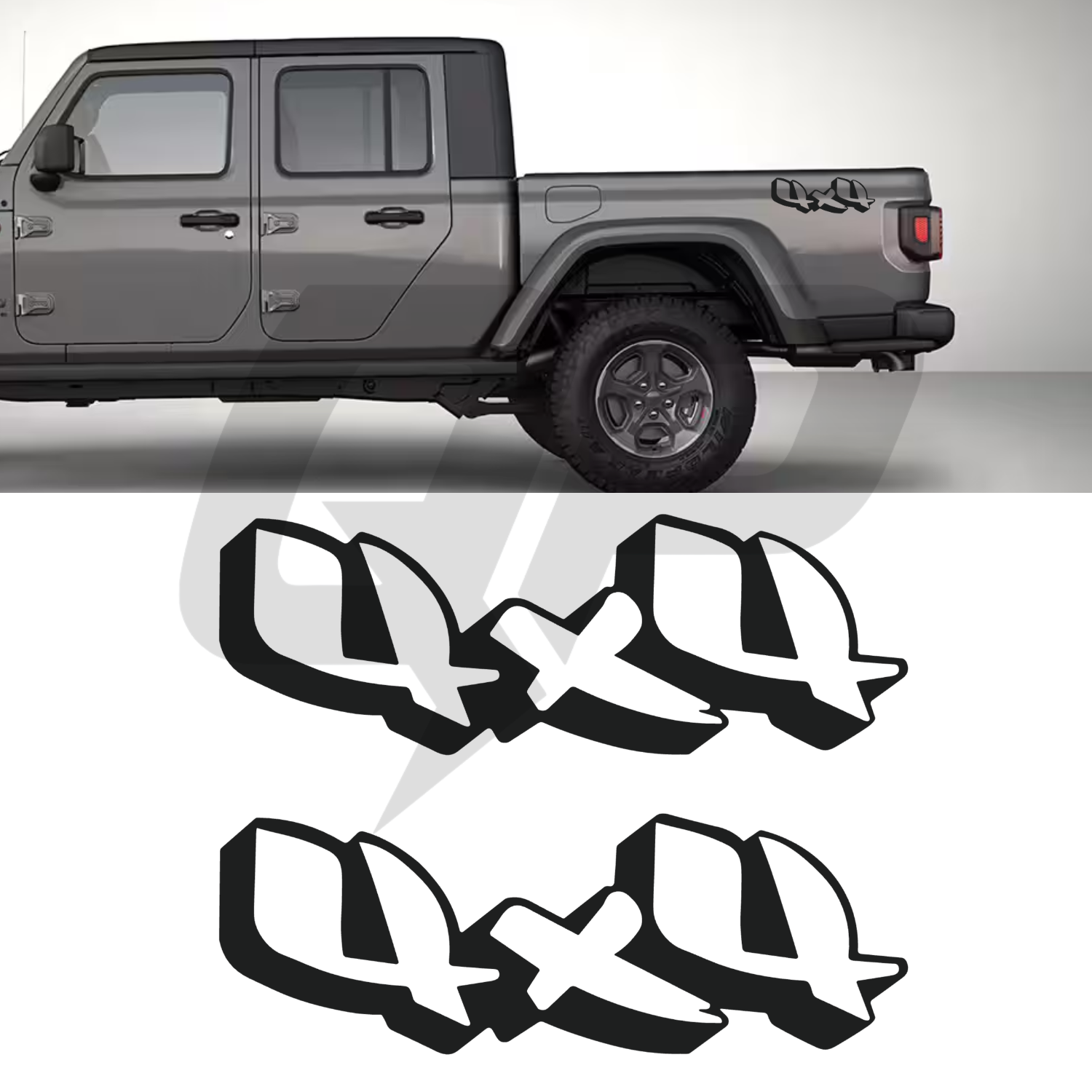 Jeep Gladiator Side Rear Fender 4x4 Decal Kits - Set of 2