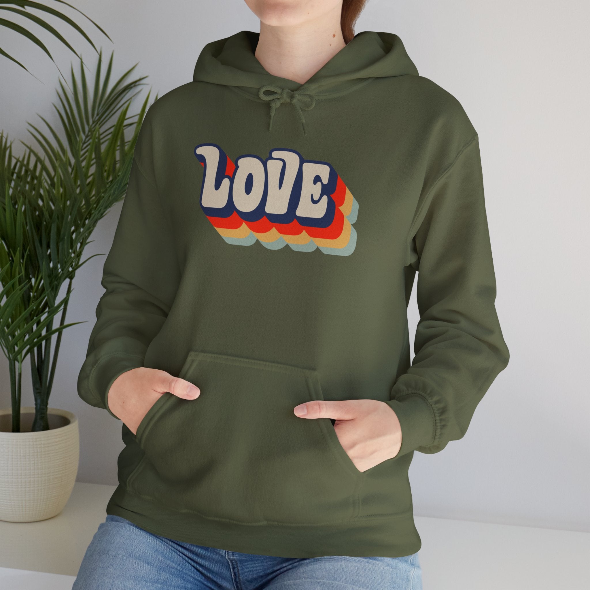 Love Retro Vintage Unisex Hoodie