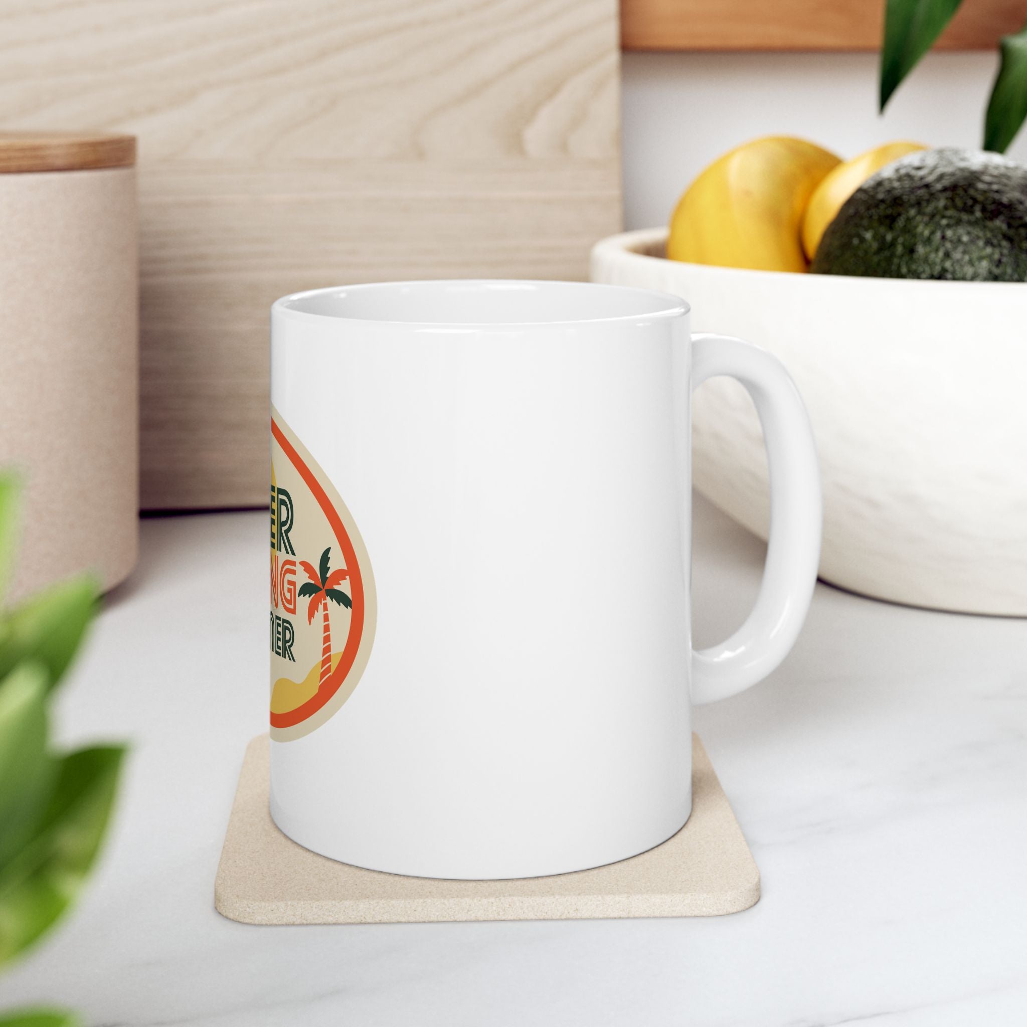 Never Ending Summer Retro Graphic Novelty Ceramic Coffee Mug