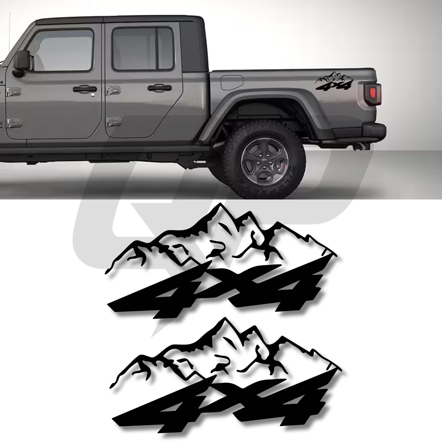 Jeep Gladiator Side Rear Fender 4x4 Decal Kits - Set of 2