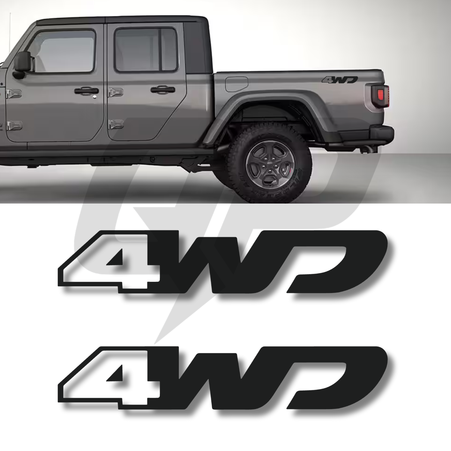 Jeep Gladiator Side Rear Fender 4x4 Decal Kits - Set of 2