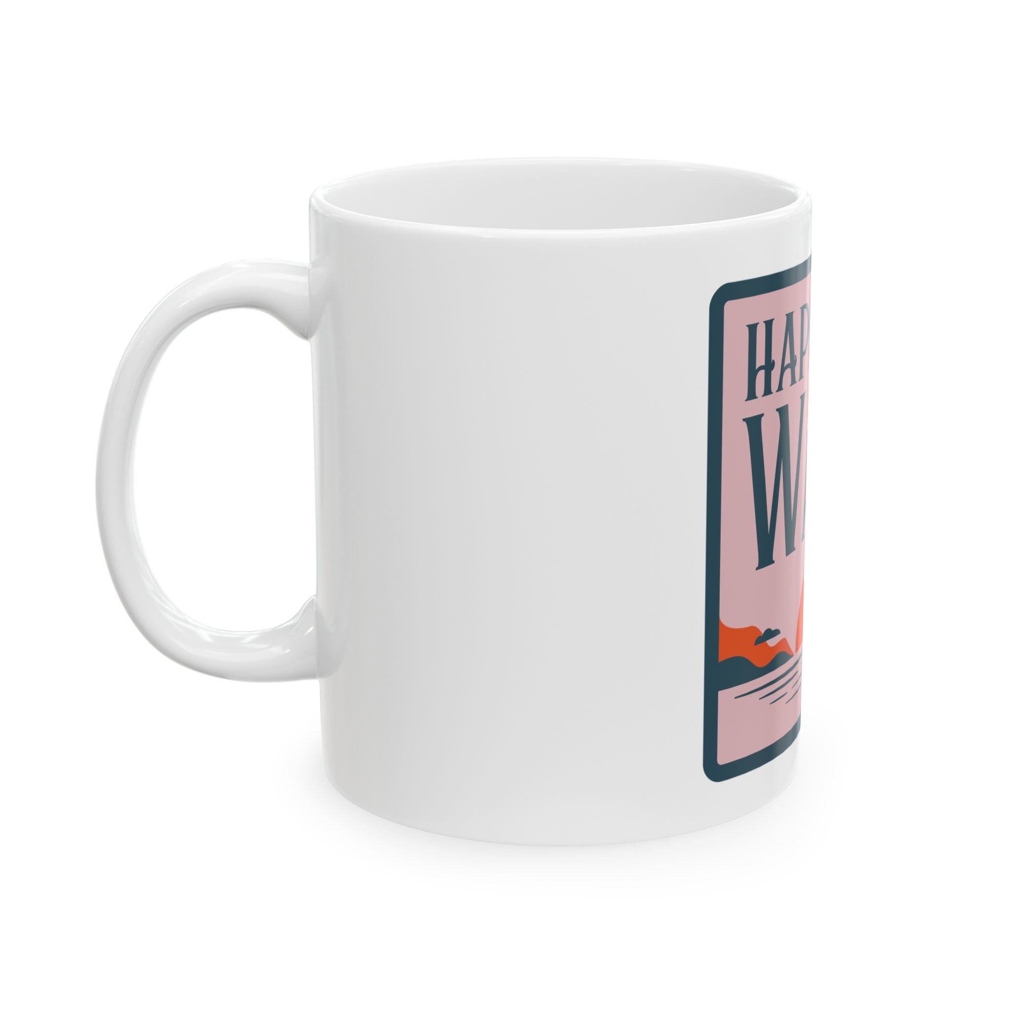 Retro Wave Ocean Beach Graphic Novelty Ceramic Coffee Mug