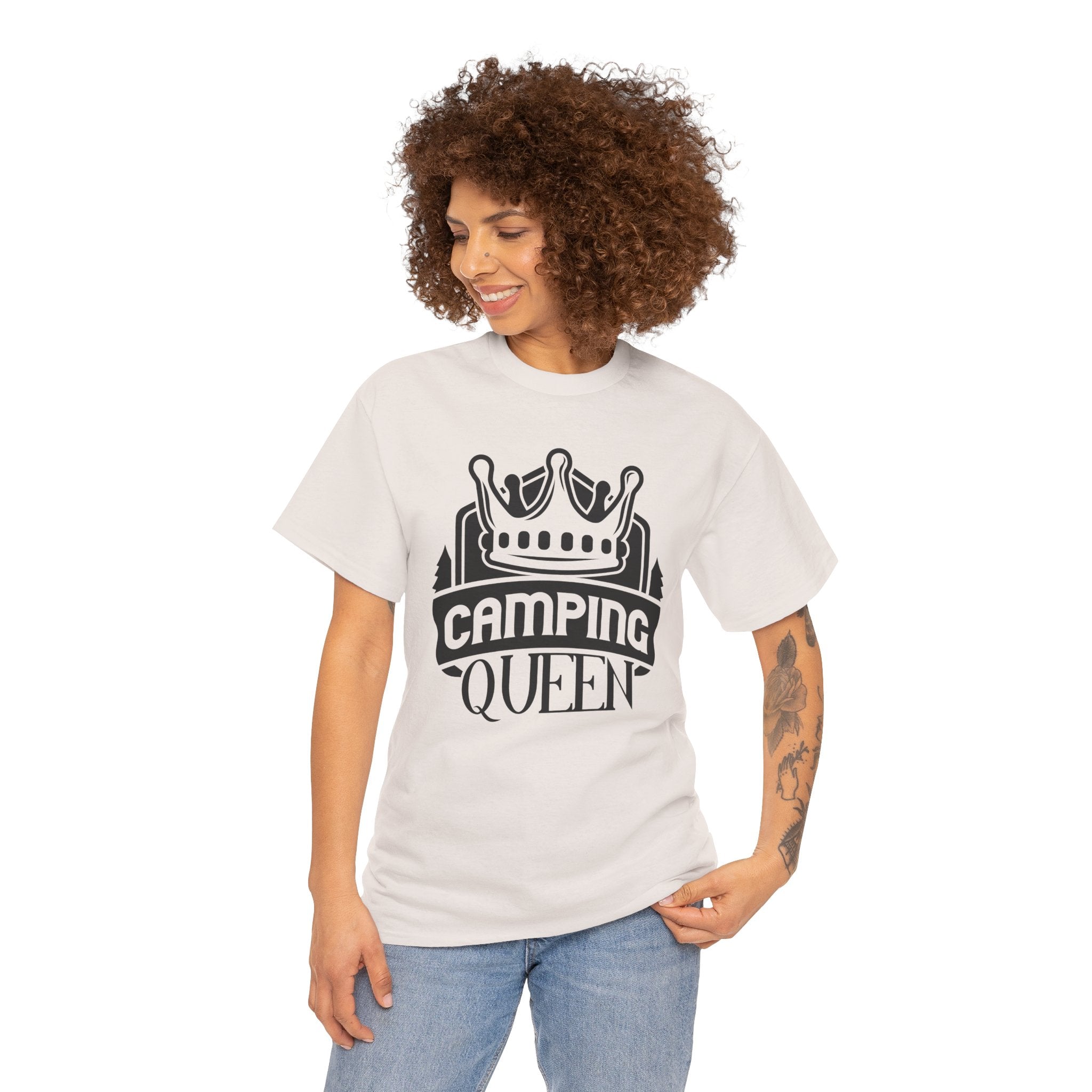 Women's Graphic T-Shirt Camping Queen Hiking Outdoors GF Wife Gift Tee