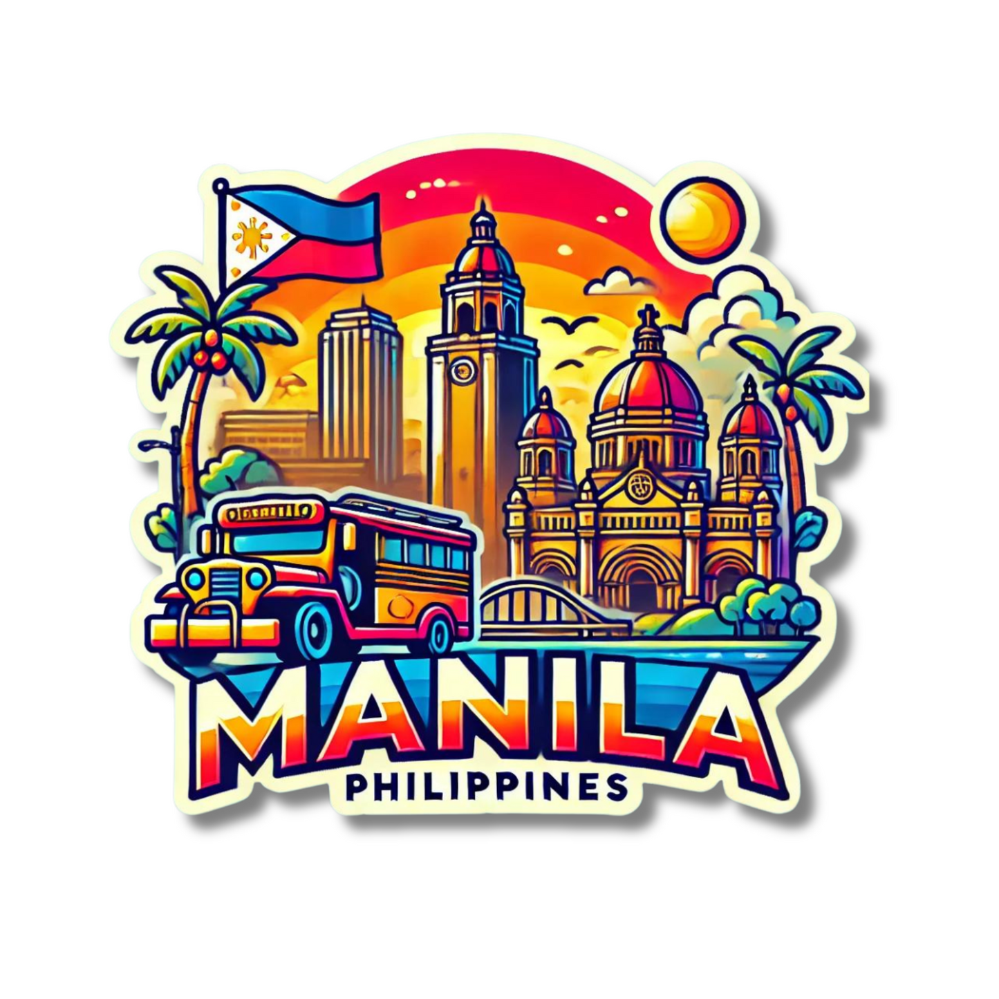 Manila Philippines Souvenir Sticker For Car Laptop