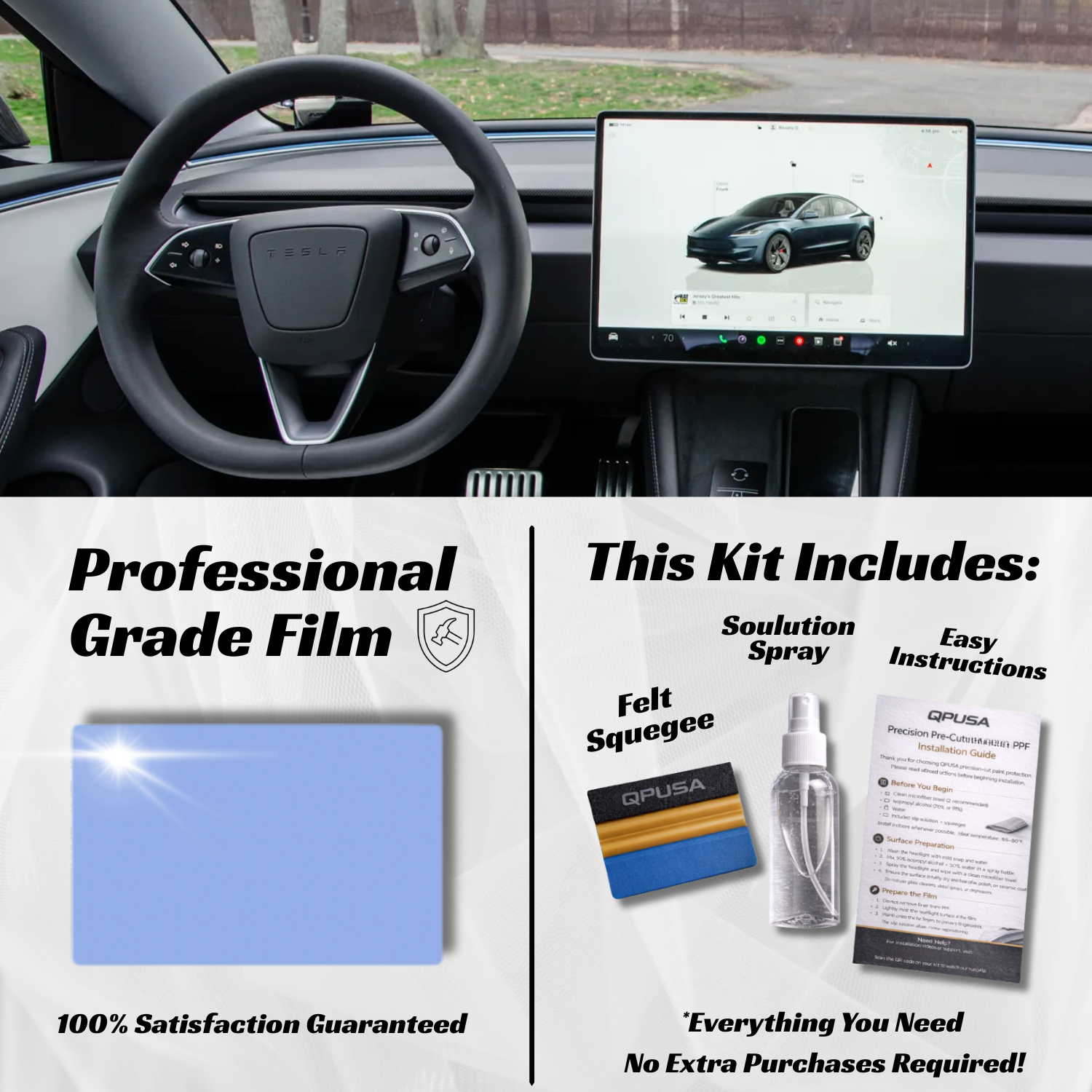 Tesla Model 3 Screen Protector PPF Kit (2024-2026 Highland)