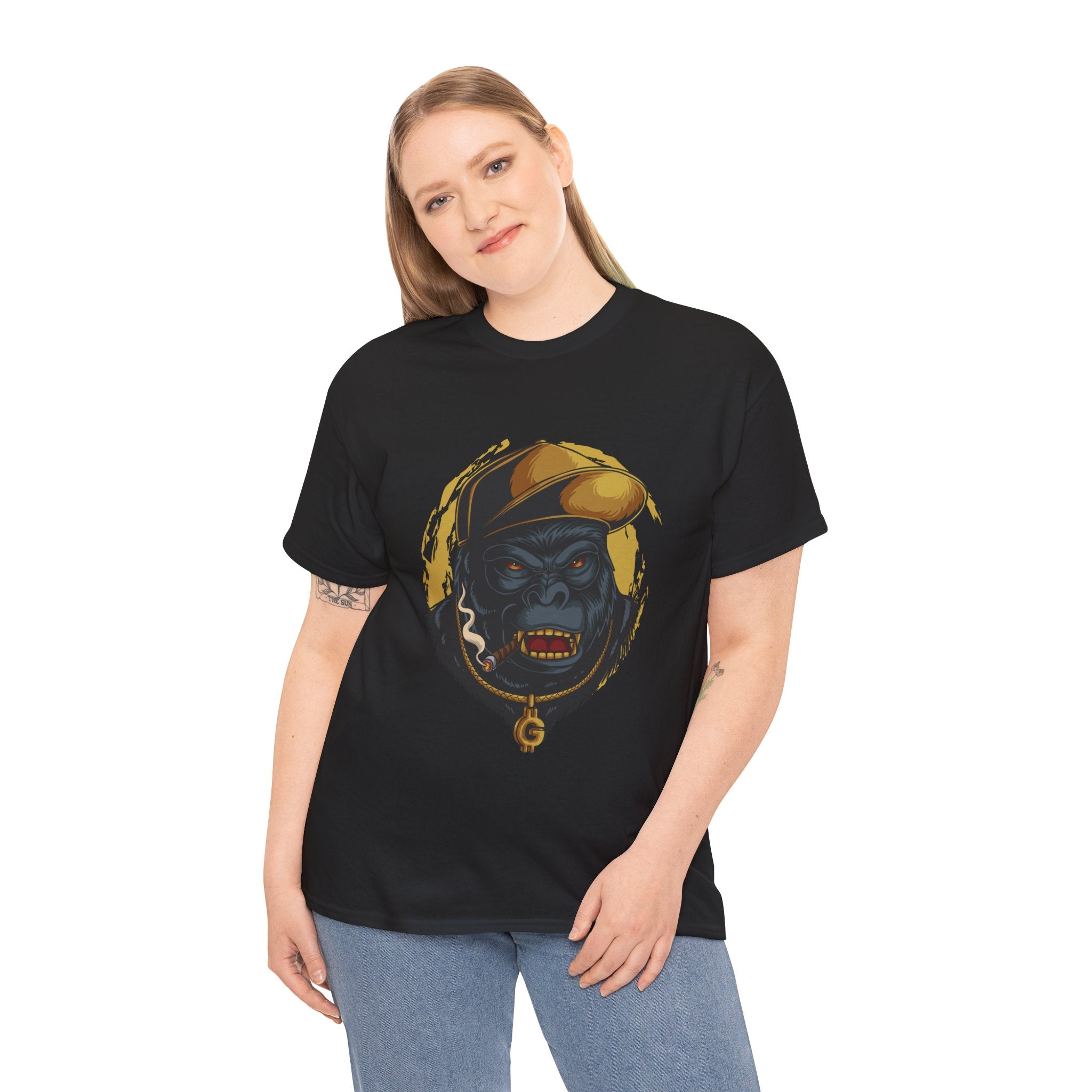 Gorilla Hat Chain Smoking Cigar Ape Unisex T-Shirt