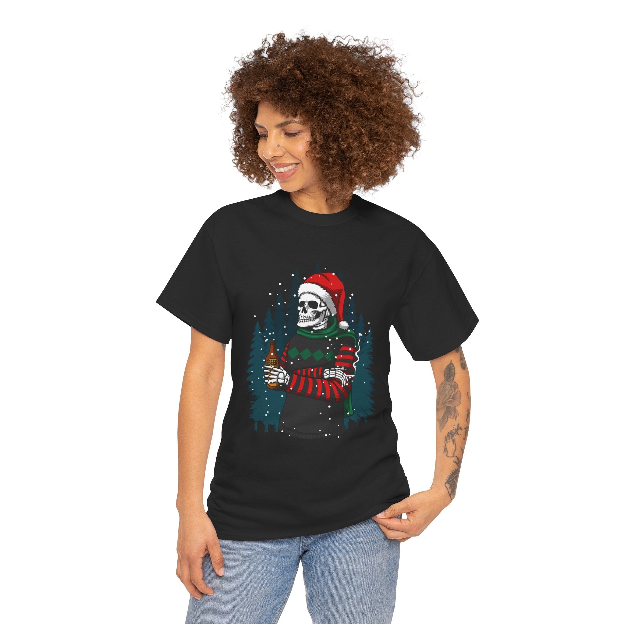 Christmas Skeleton Skull Santa Holiday Unisex T-Shirt