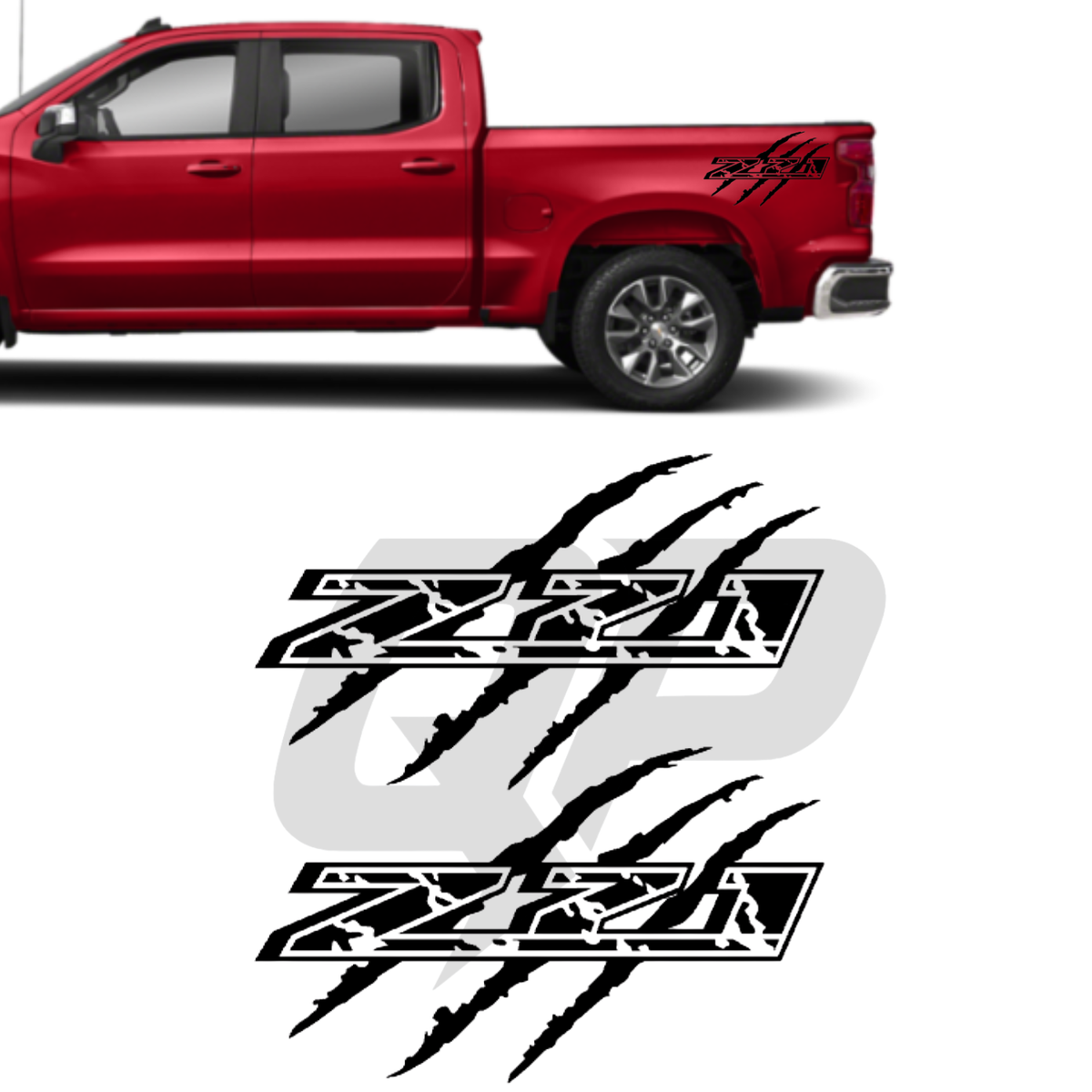 Chevy Silverado Side Rear Claw Scratch Z71 Graphic Kit Set