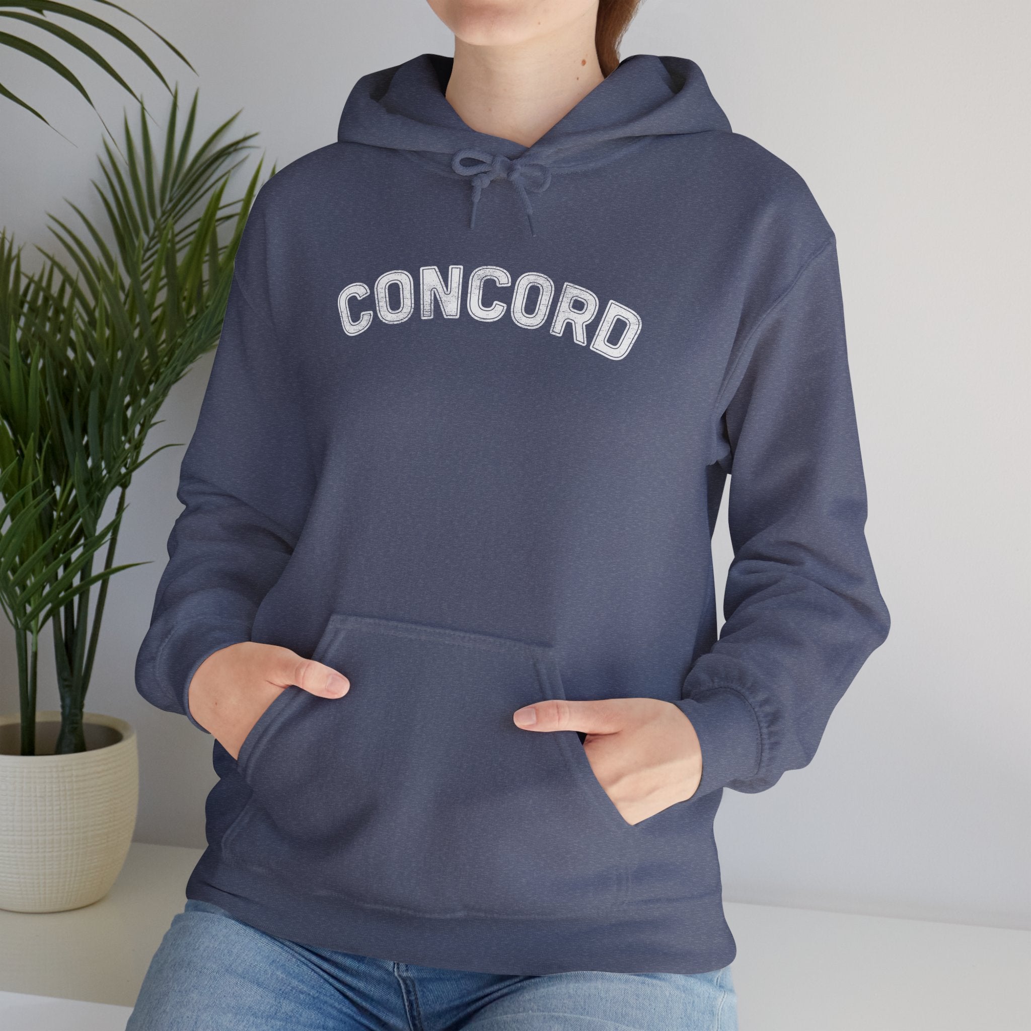 Concord North Carolina NC Curved Font Hoodie