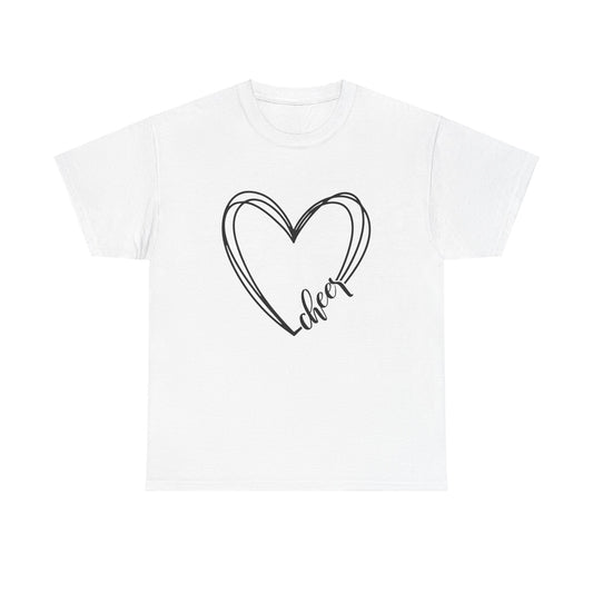 Cute Cheerleading Heart Shaped Unisex Graphic Novelty Tee