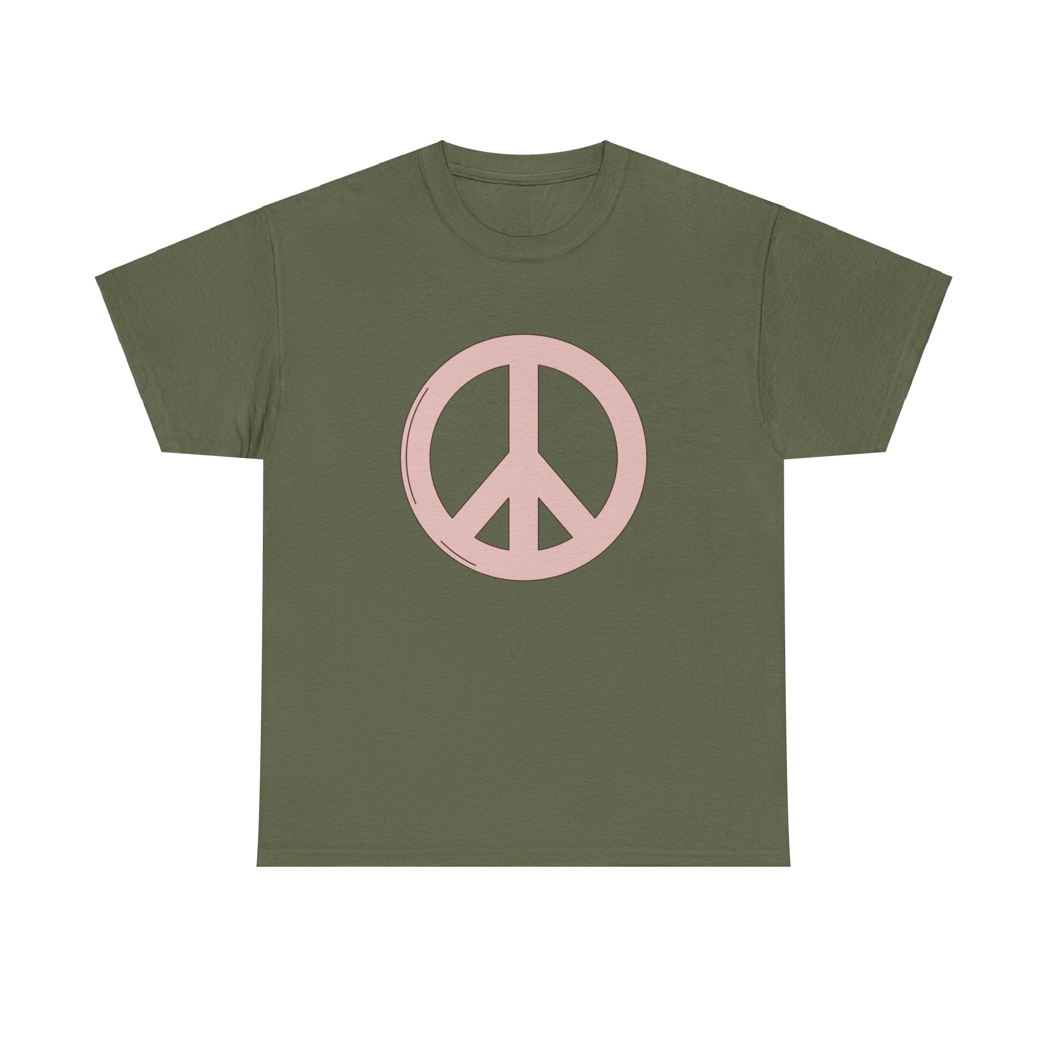 Cute Retro Pink Peace Sign Unisex Graphic Novelty Shirt Tee