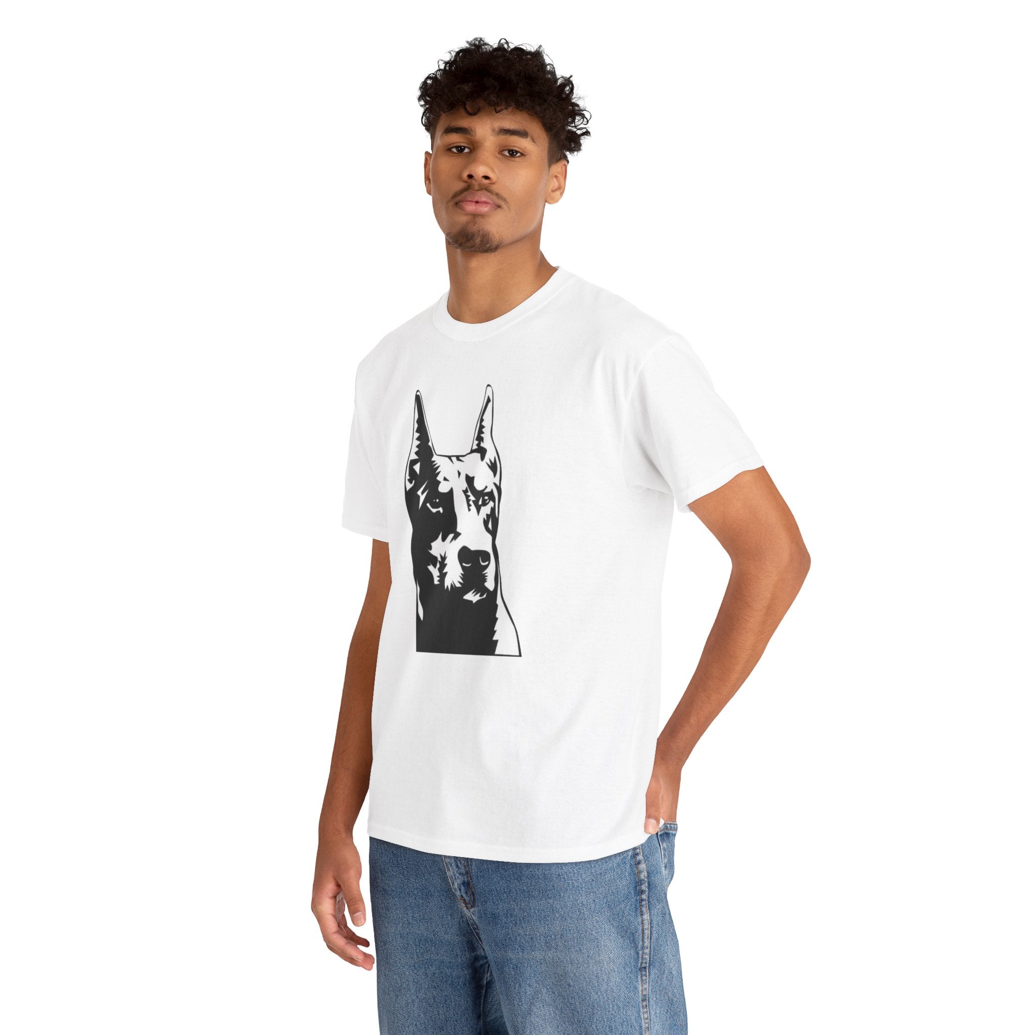 Doberman Dog Lover Cute Unisex Heavy Cotton Tee