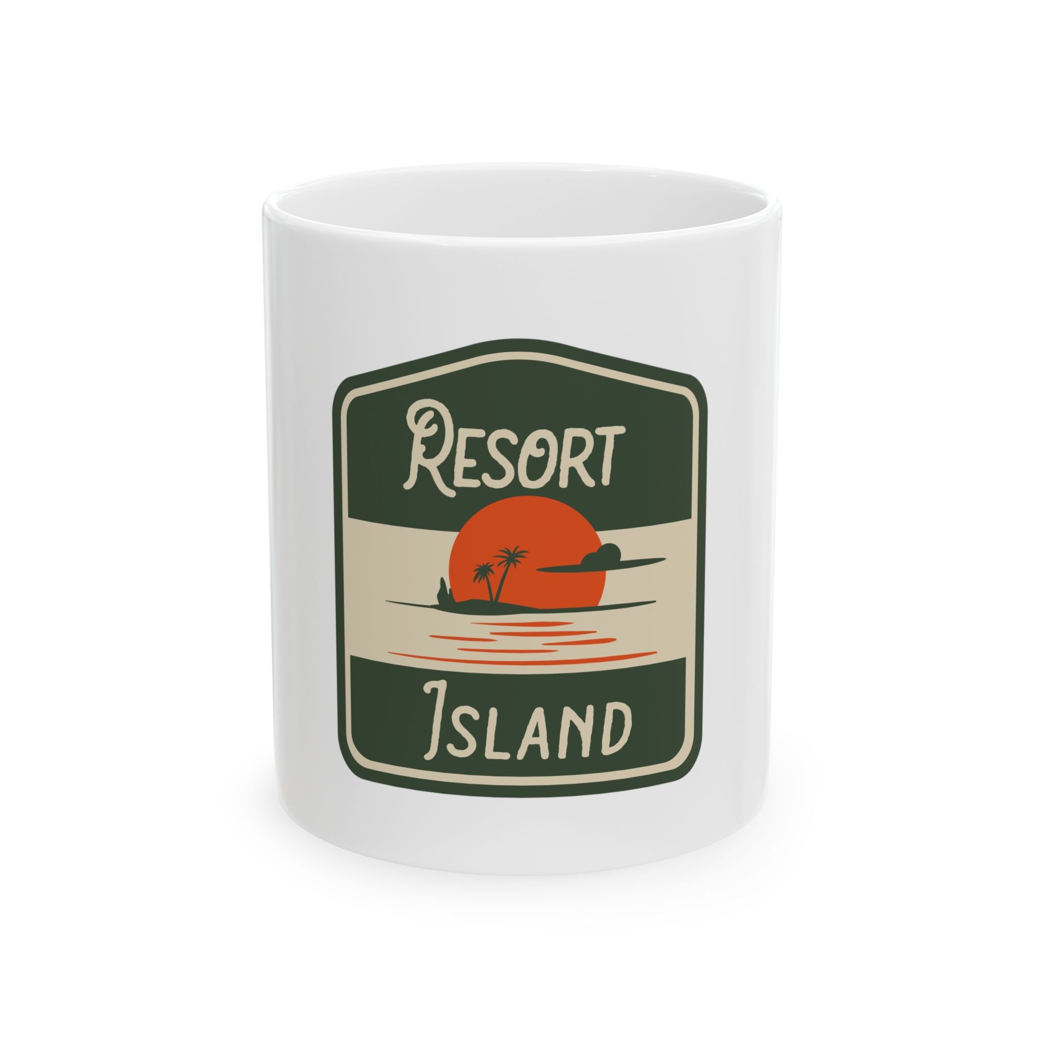 Resort Island Retro Graphic Novelty Ceramic Coffee Mug