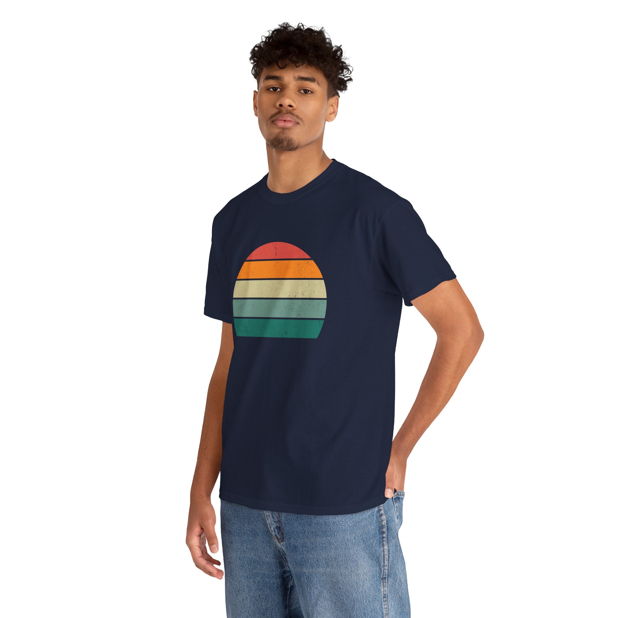 Retro Distressed Sunset Unisex Graphic Novelty Shirt Tee