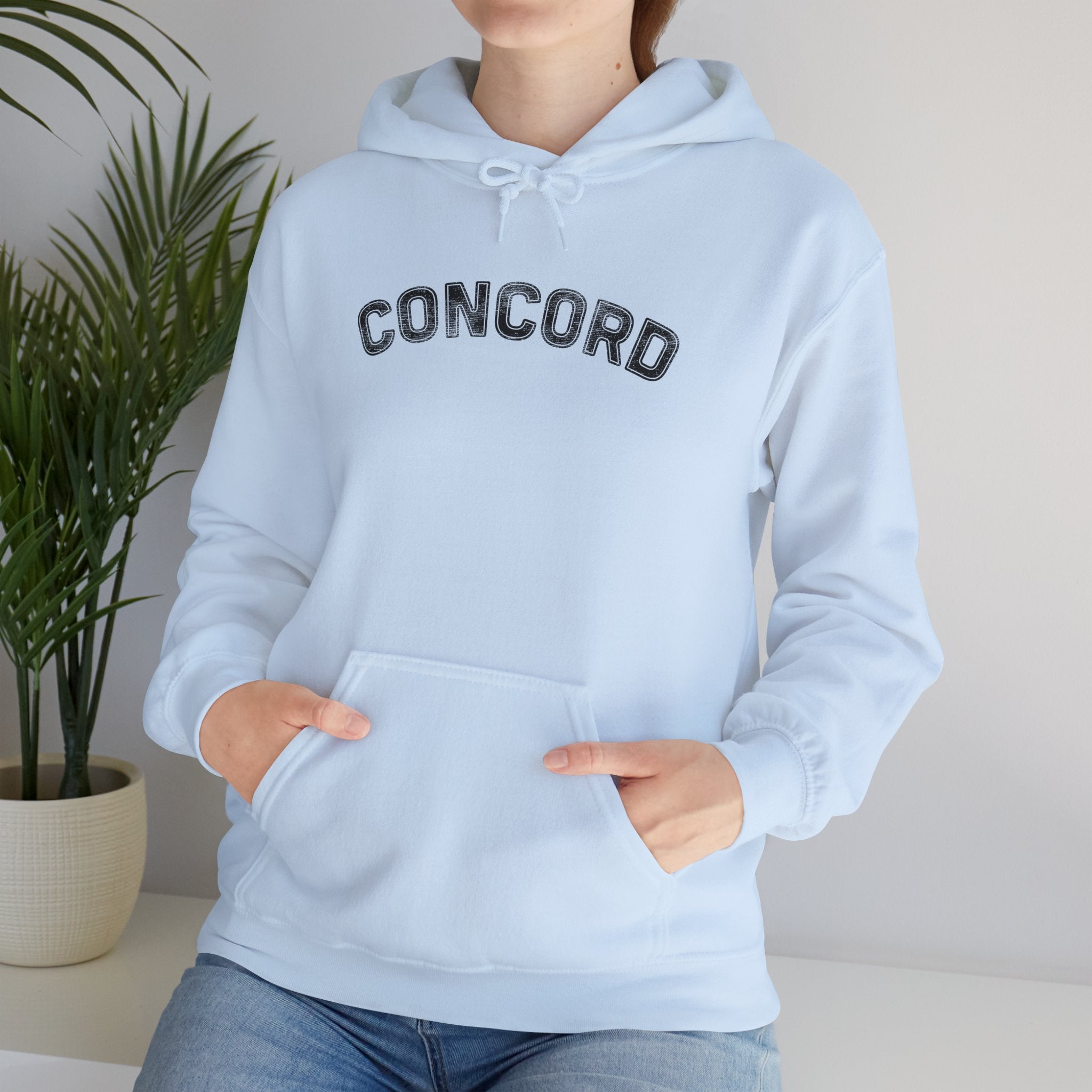 Concord North Carolina NC Curved Font Hoodie