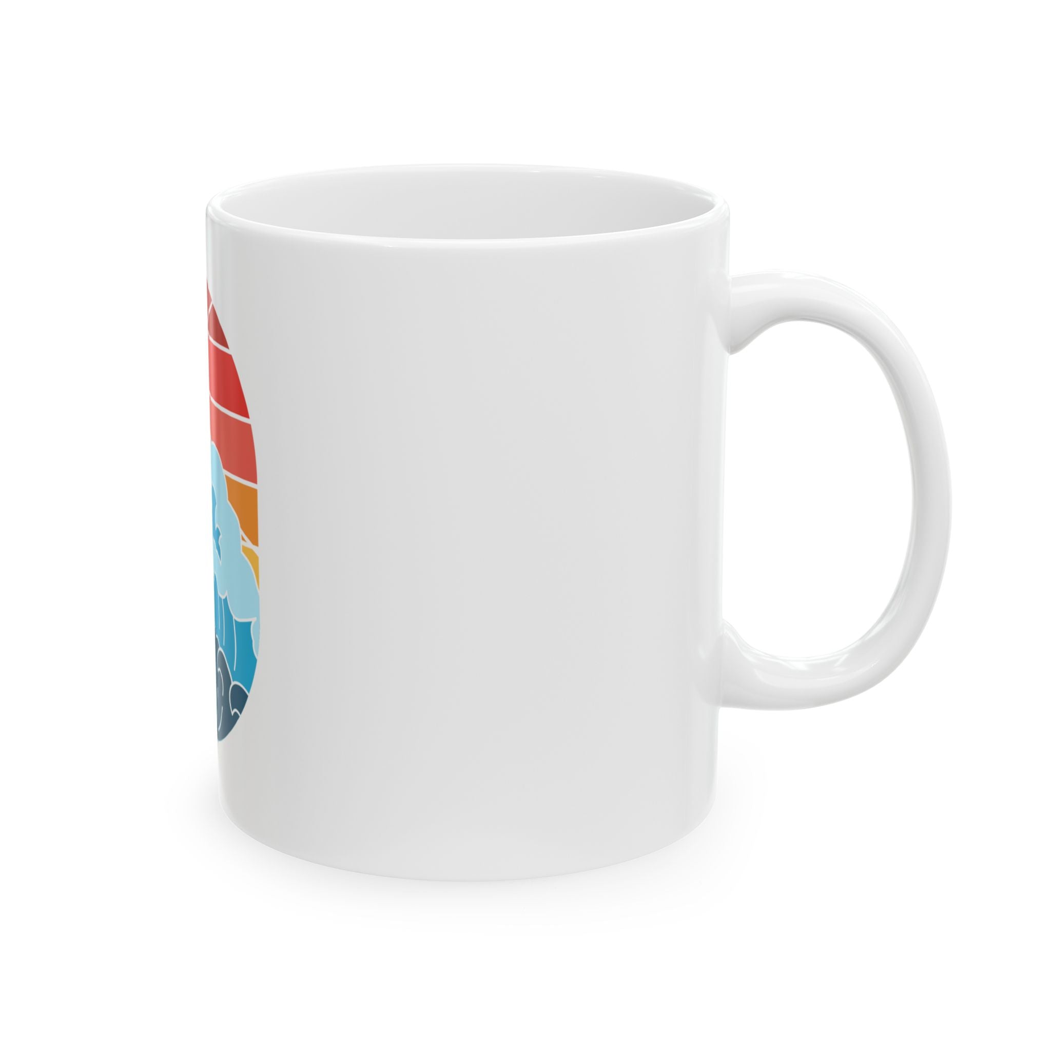 Cute Wave Ocean Sunset Vintage Retro Ceramic Coffee Mug