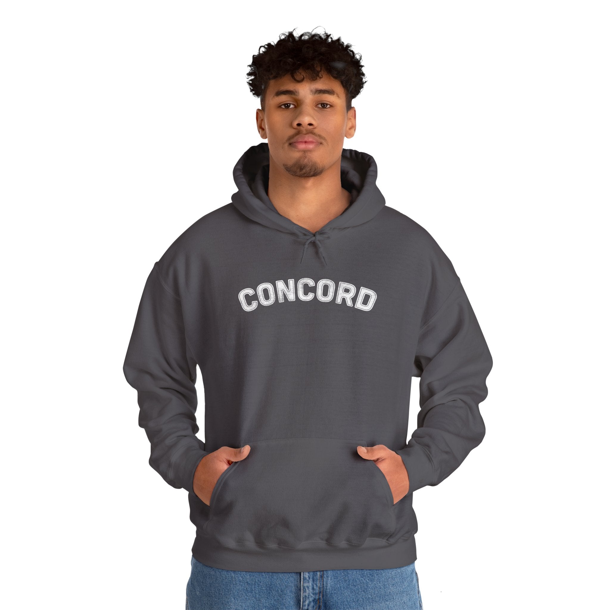 Concord North Carolina NC Curved Font Hoodie