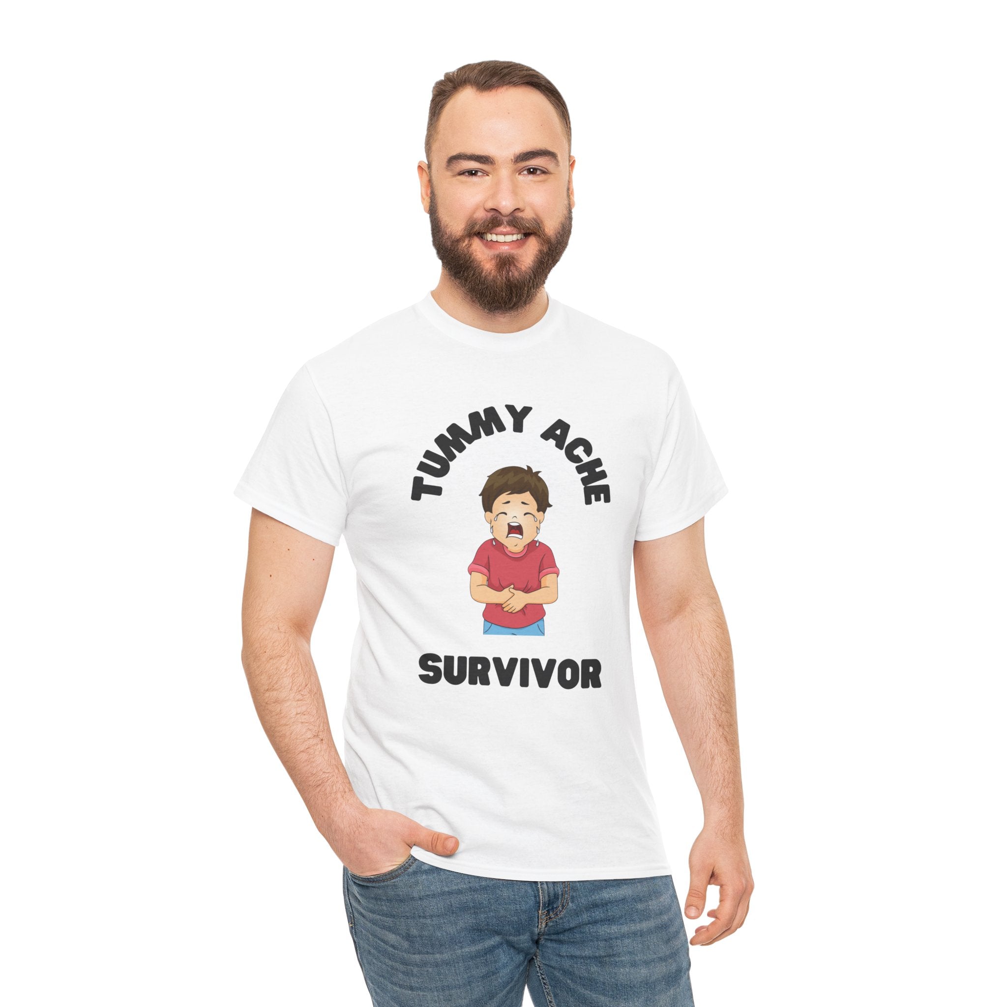 Tummy Ache Survivor Funny Meme Unisex Mens Women T-Shirt