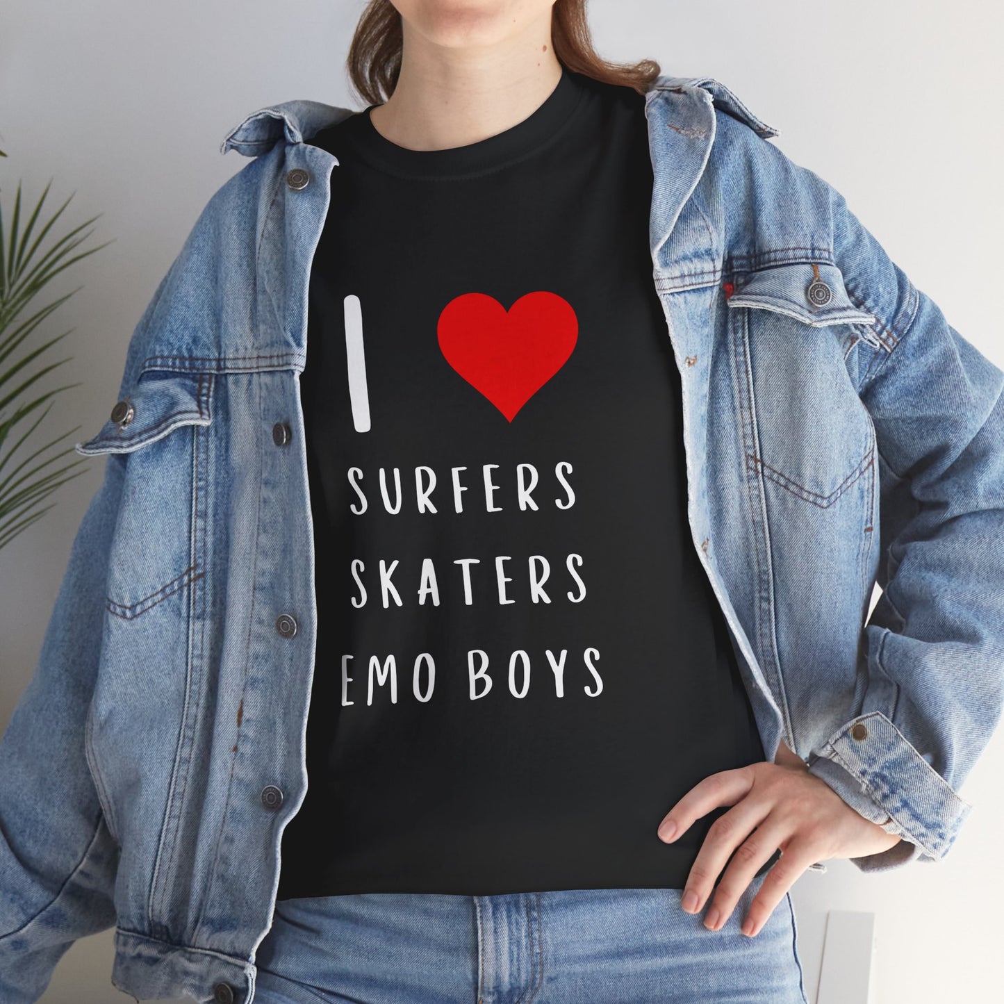 Funny Women’s "I Love Surfers, Skaters, Emo Boys" Graphic T-Shirt