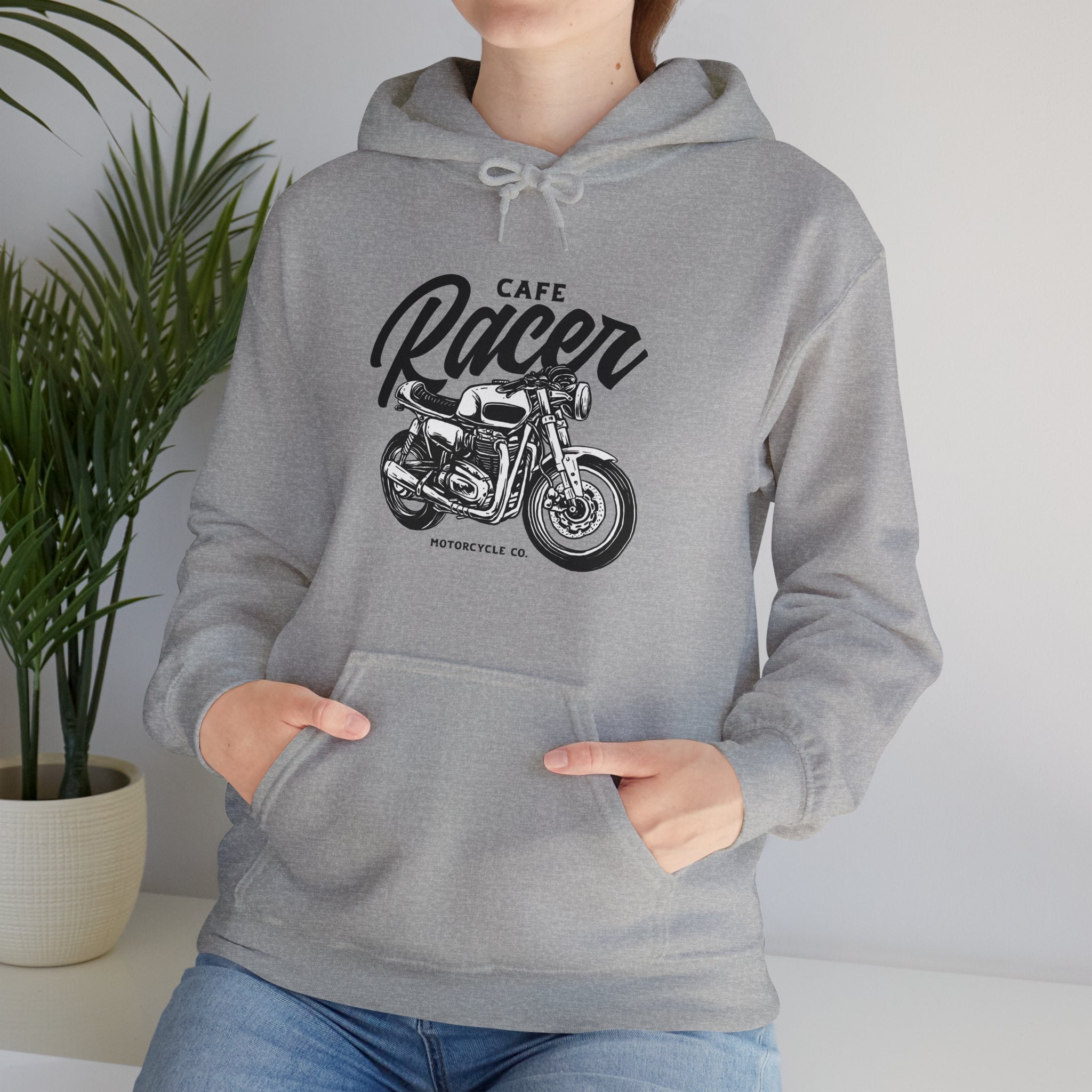 Cafe Racer Motorcycle Vintage Distressed Unisex Hoodie