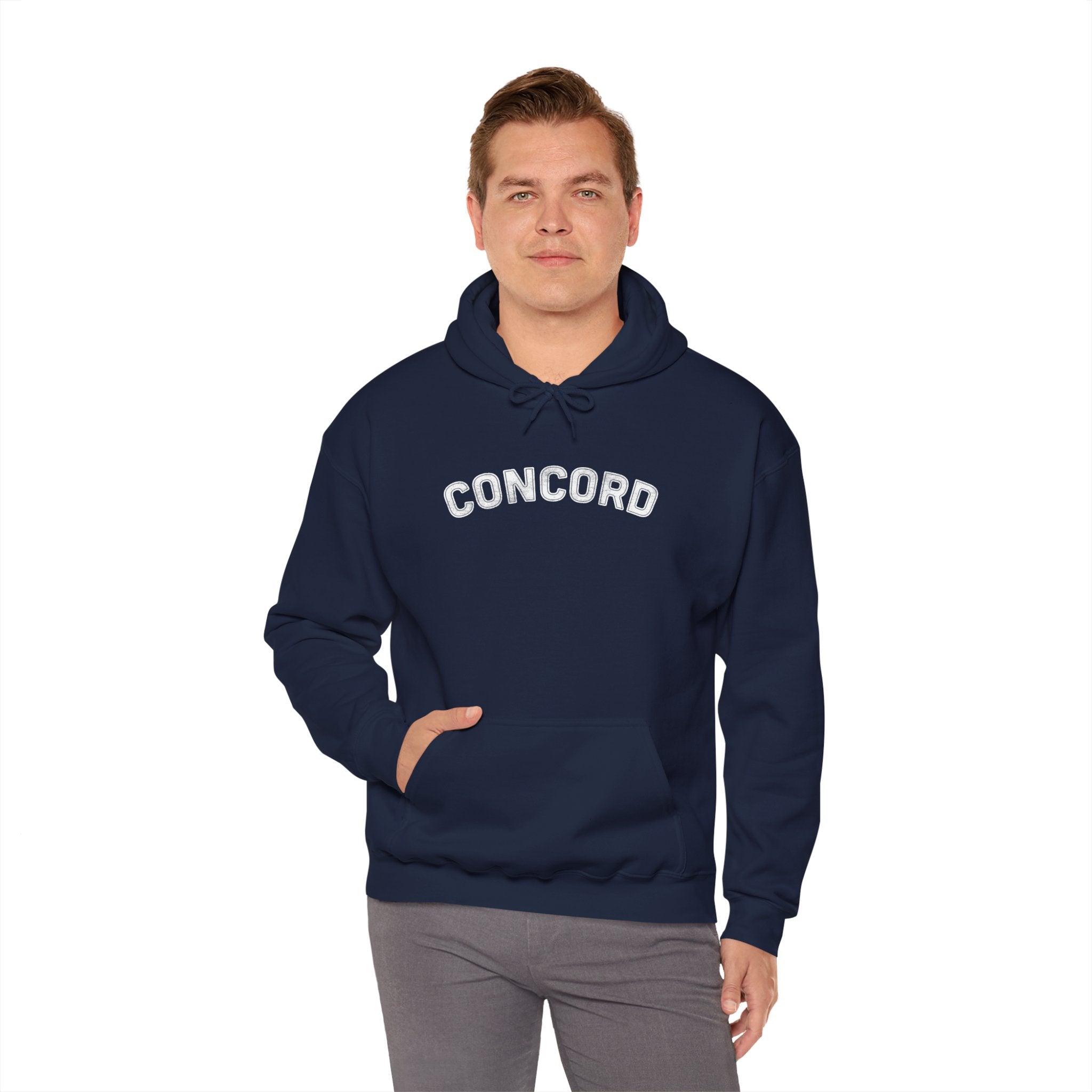 Concord North Carolina NC Curved Font Hoodie