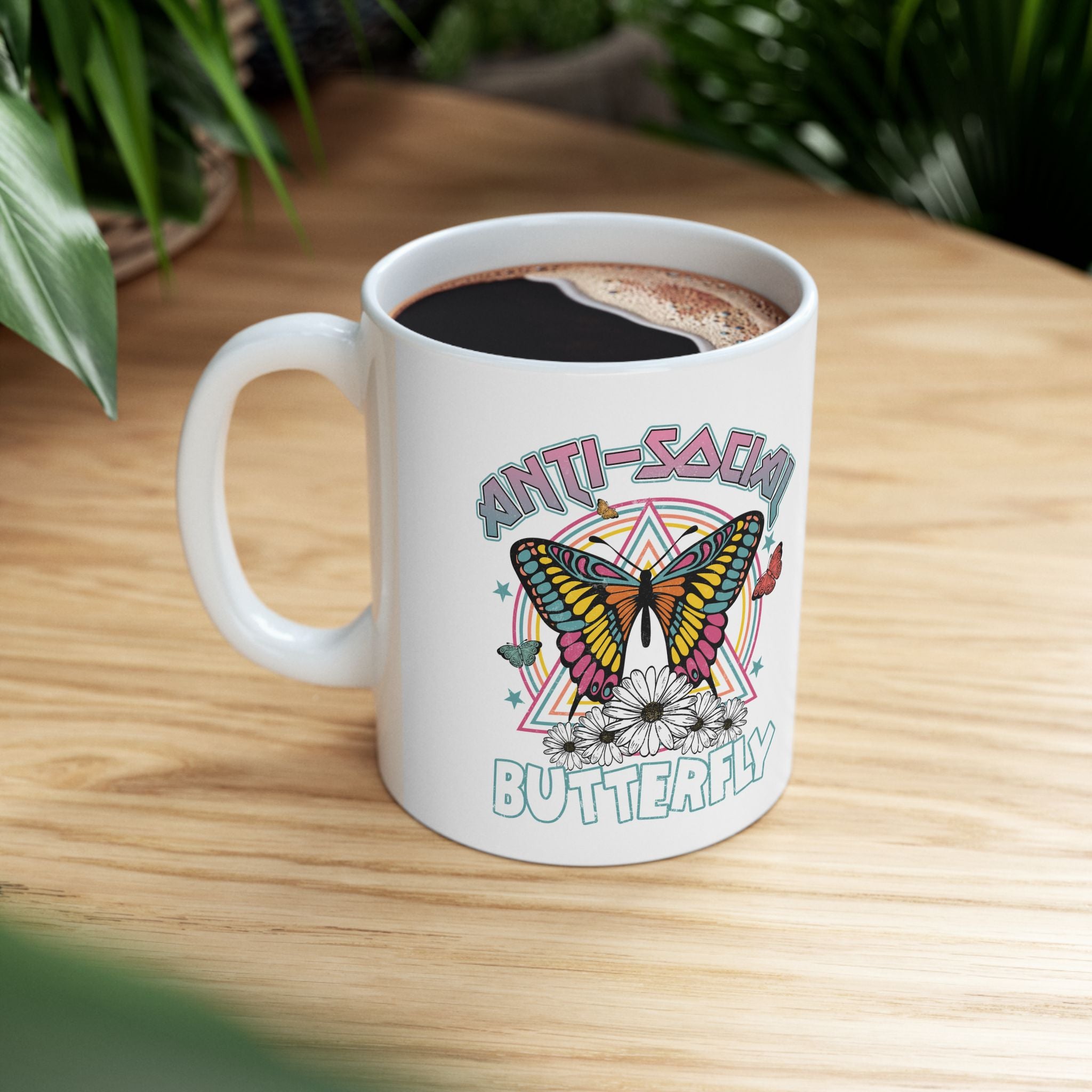 Anti Social Butterfly Funny Cute Women's Ceramic Coffee Mug