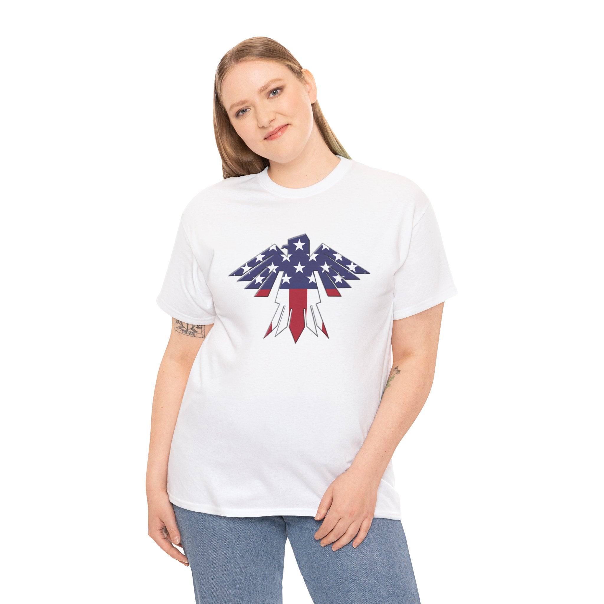 Patriotic Eagle USA Flag Unisex Heavy Cotton Tee