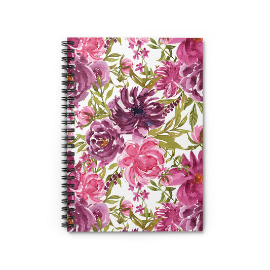 Cute Floral Watercolor Style Retro Plant Flower Spiral Journal Notebook