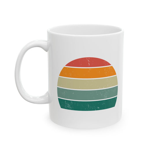 Vintage Retro Sunset Camping Outdoors Ceramic Coffee Mug