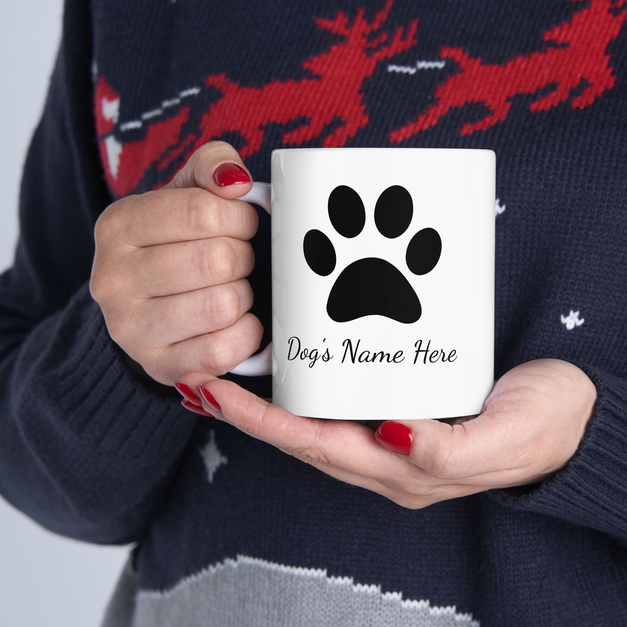 Custom Dog Paw Lover Name Puppy Ceramic Coffee Mug