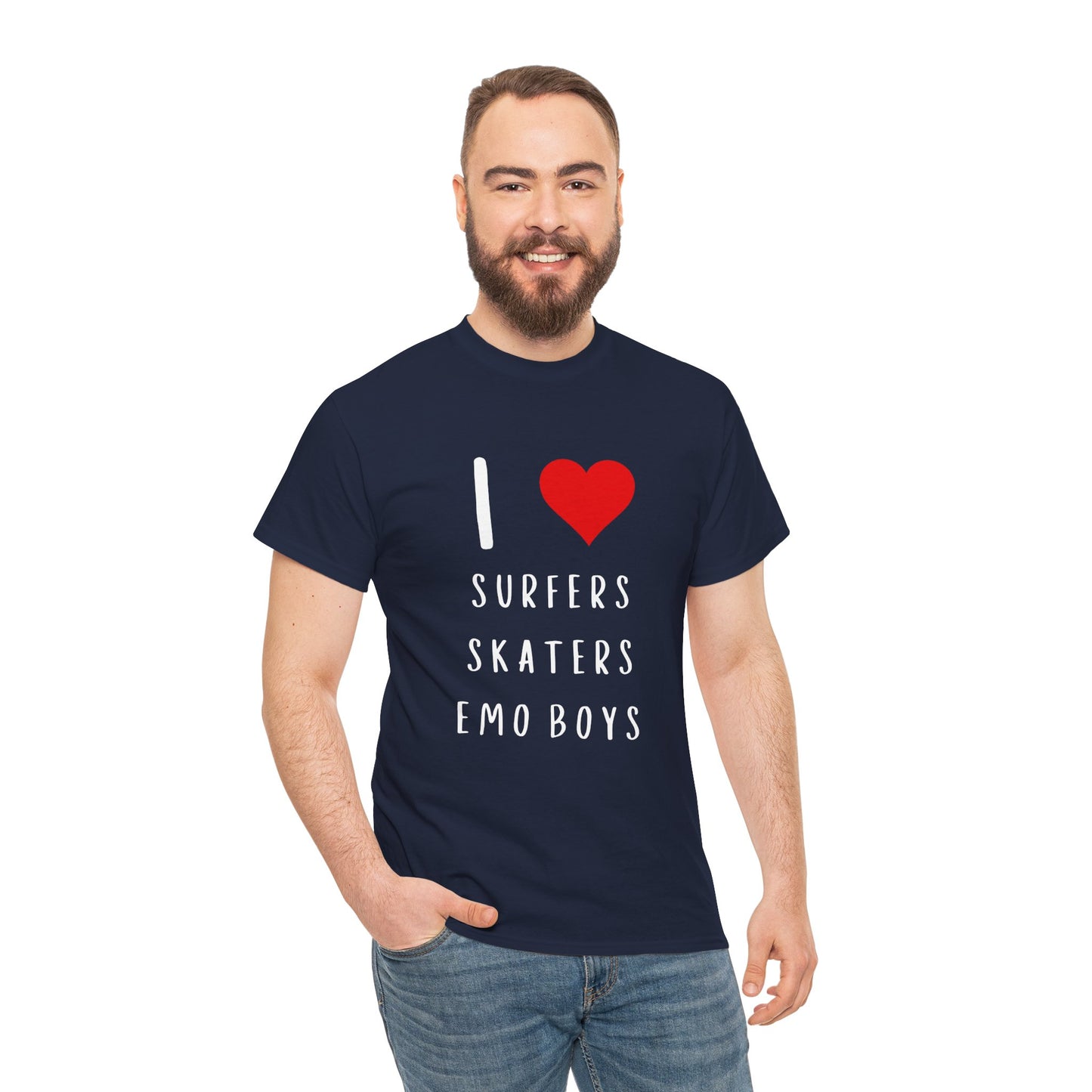Funny Women’s "I Love Surfers, Skaters, Emo Boys" Graphic T-Shirt