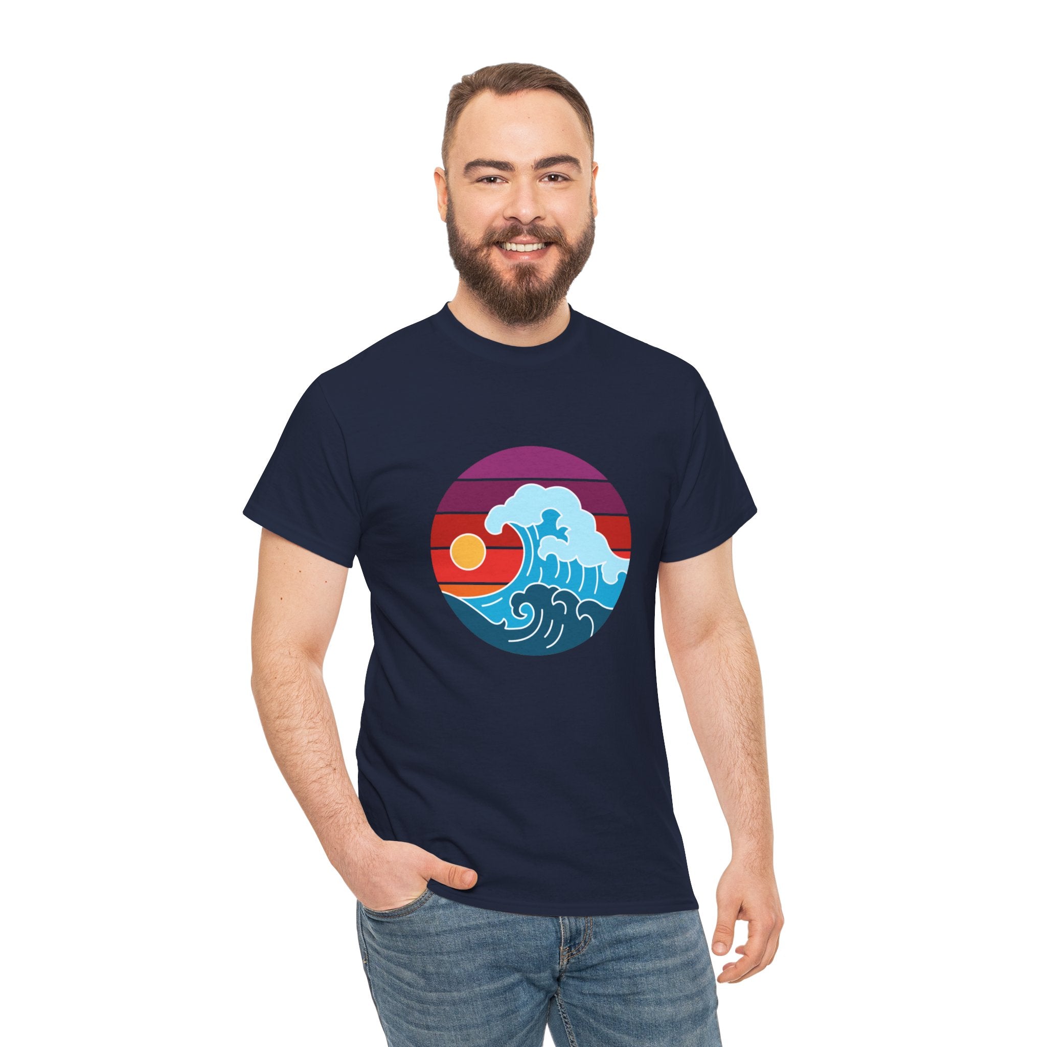 Wave Sunset Ocean Unisex Graphic Novelty Shirt Tee