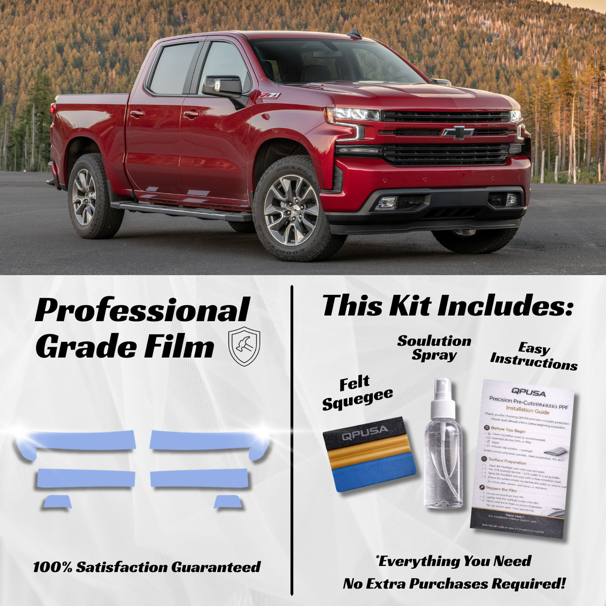 Chevrolet Silverado 1500 (2019-2022) Headlight PPF Protection Kit - Pre-Cut