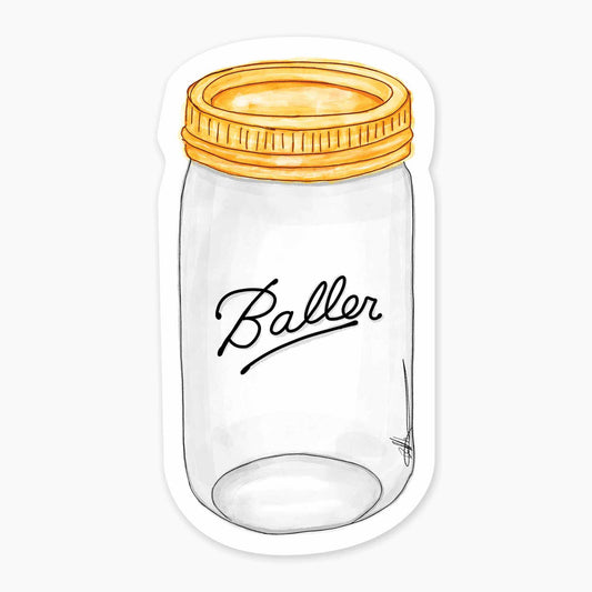 Baller - 3" Art Sticker - sticker, laptop decor, durable