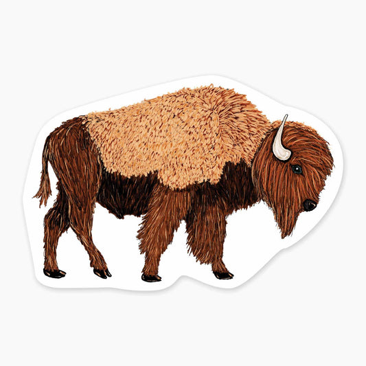 Bison - 3" Art Sticker - sticker, laptop decor, durable