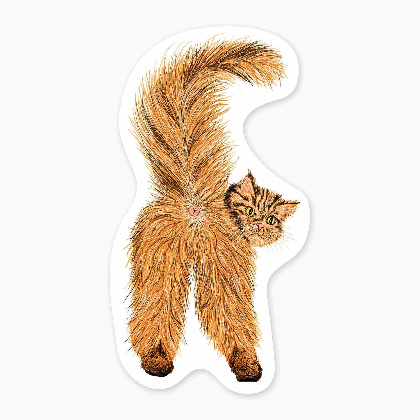 Cat Butt - 3" Art Sticker - sticker, laptop decor, durable