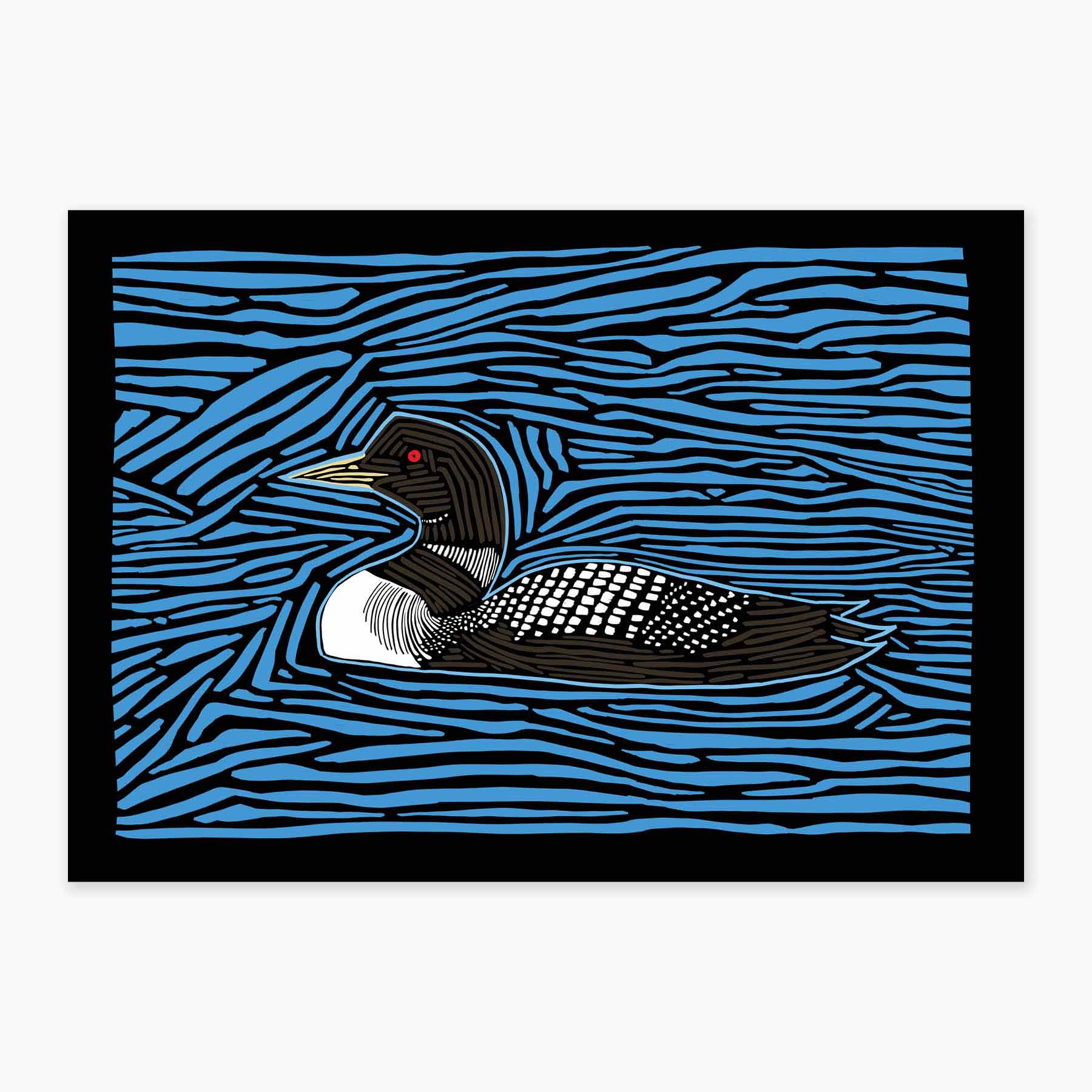 Wood Cut Loon - 3