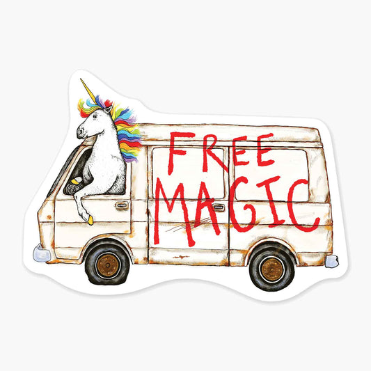 Free Magic - 3" Art Sticker - sticker, laptop decor, durable