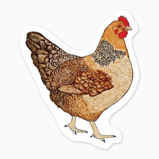 Hen - 3" Art Sticker - sticker, laptop decor, durable